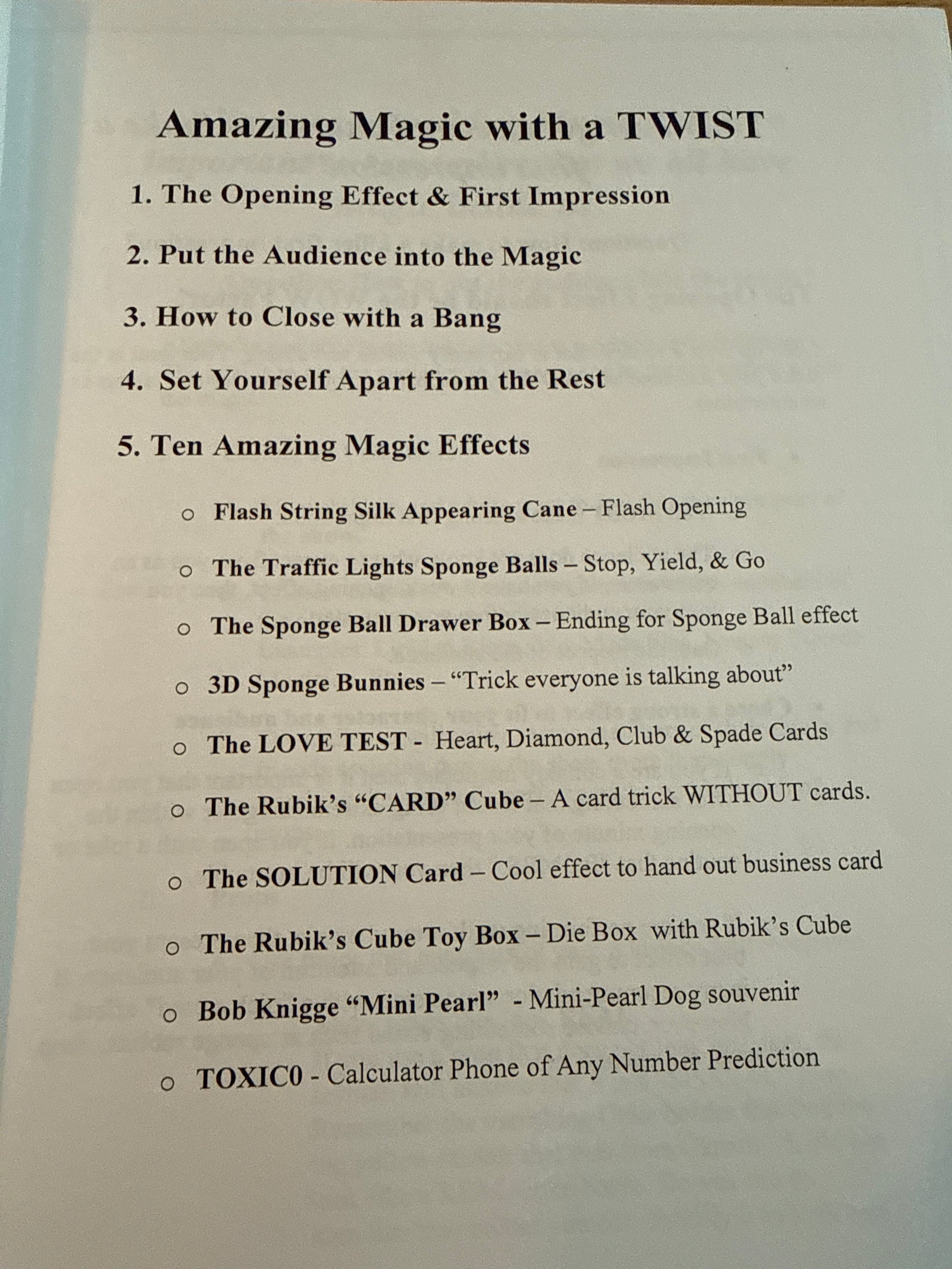 Joseph Young Lecture Notes 2017 Amazing Magic with a Twist ESTATE