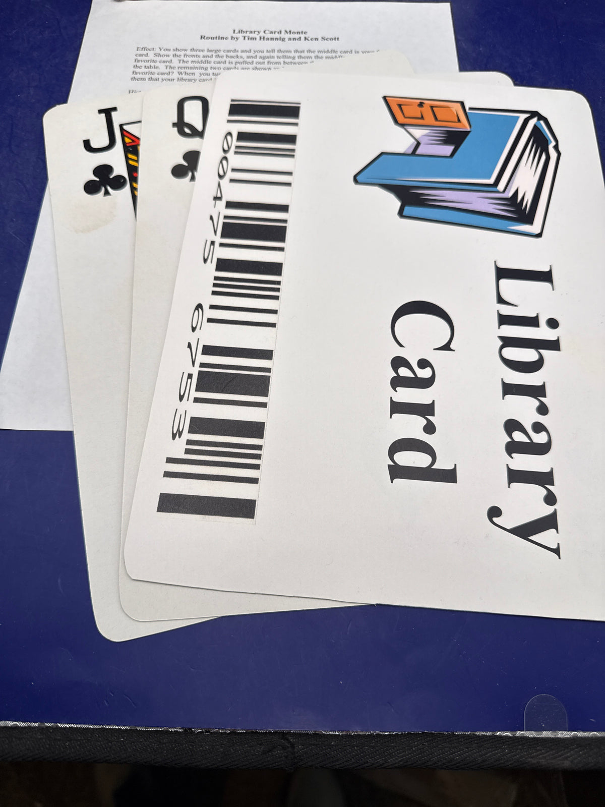 Jumbo Library Card Monte Magic Trick by Tim Hannig & Ken Scott - Comedy Routine