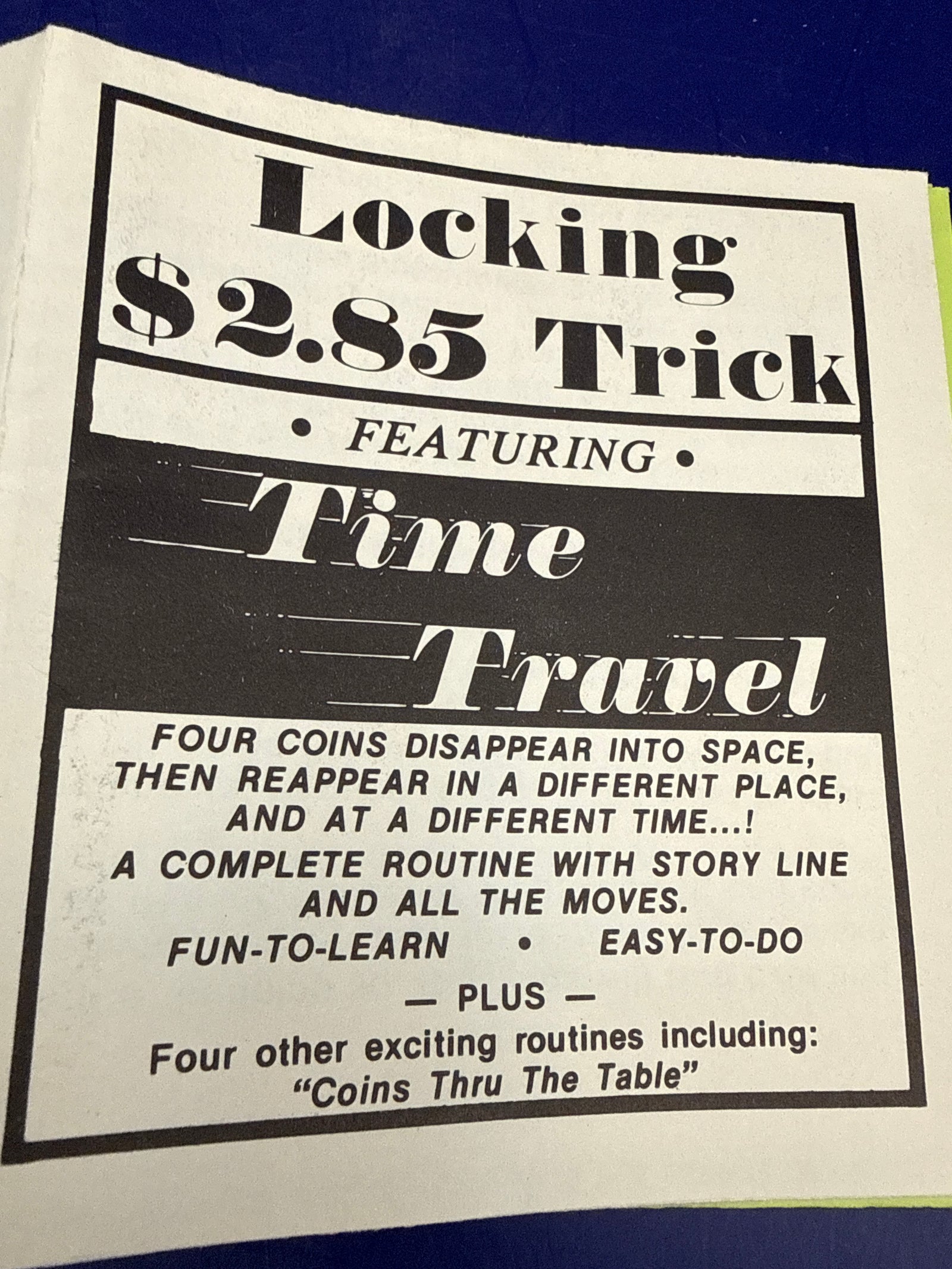 Locking $2.85 Trick featuring Time Travel (1977) by Sterling Creations