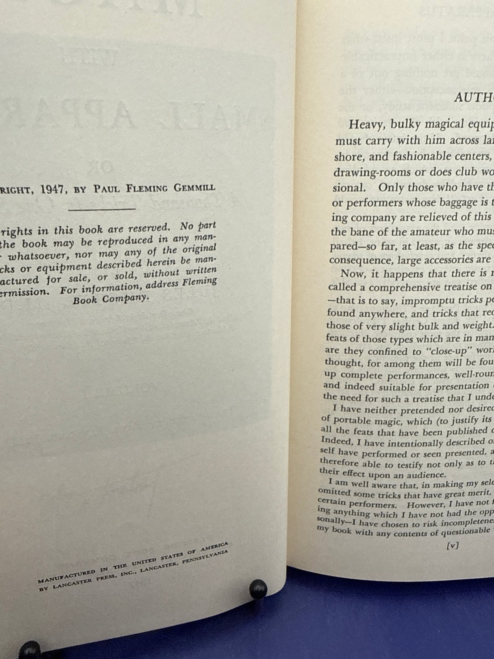 Magic with Small Apparatus Vol 1 by Jules Dhotel MD 1947 ESTATE