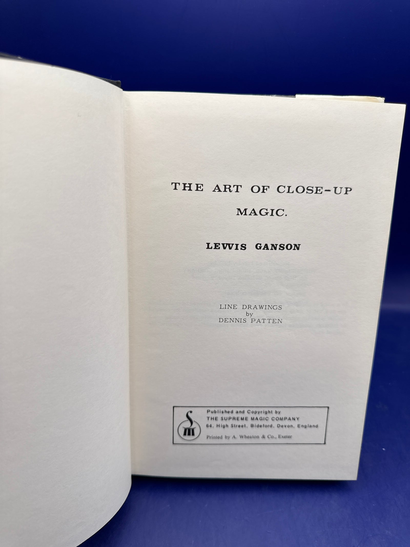 The Art of Close Up Magic by Lewis Ganson Vol 1 1972 Supreme Magic ESTATE
