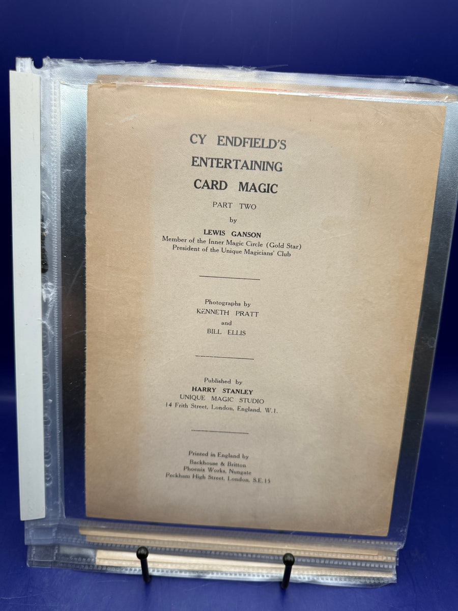 Cy Endfield’s Entertaining Card Magic Part 2 by Lewis Ganson 1956