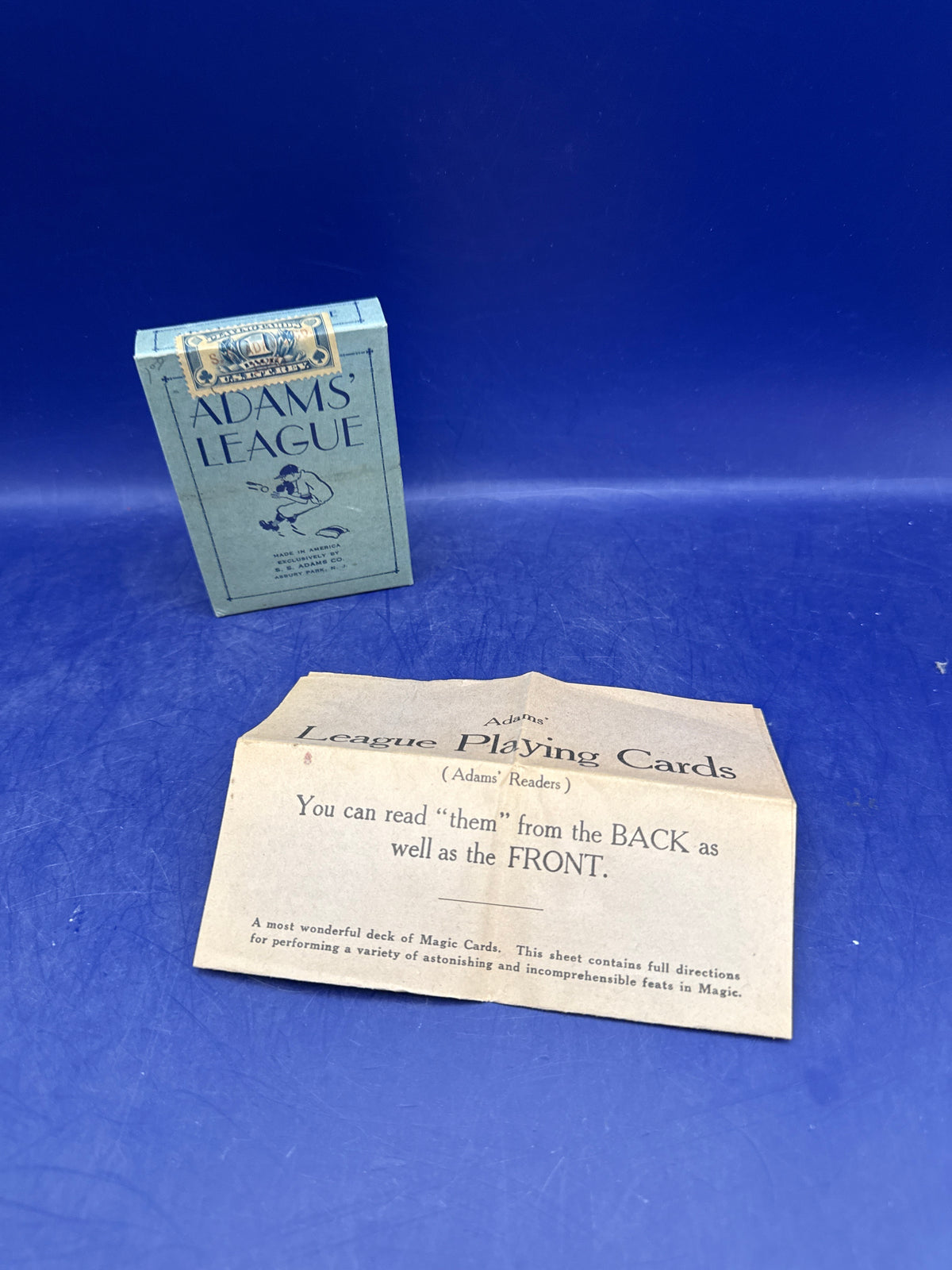1950s Adams' League Playing Cards – Baseball Trick Deck-Original Instructions-sealed