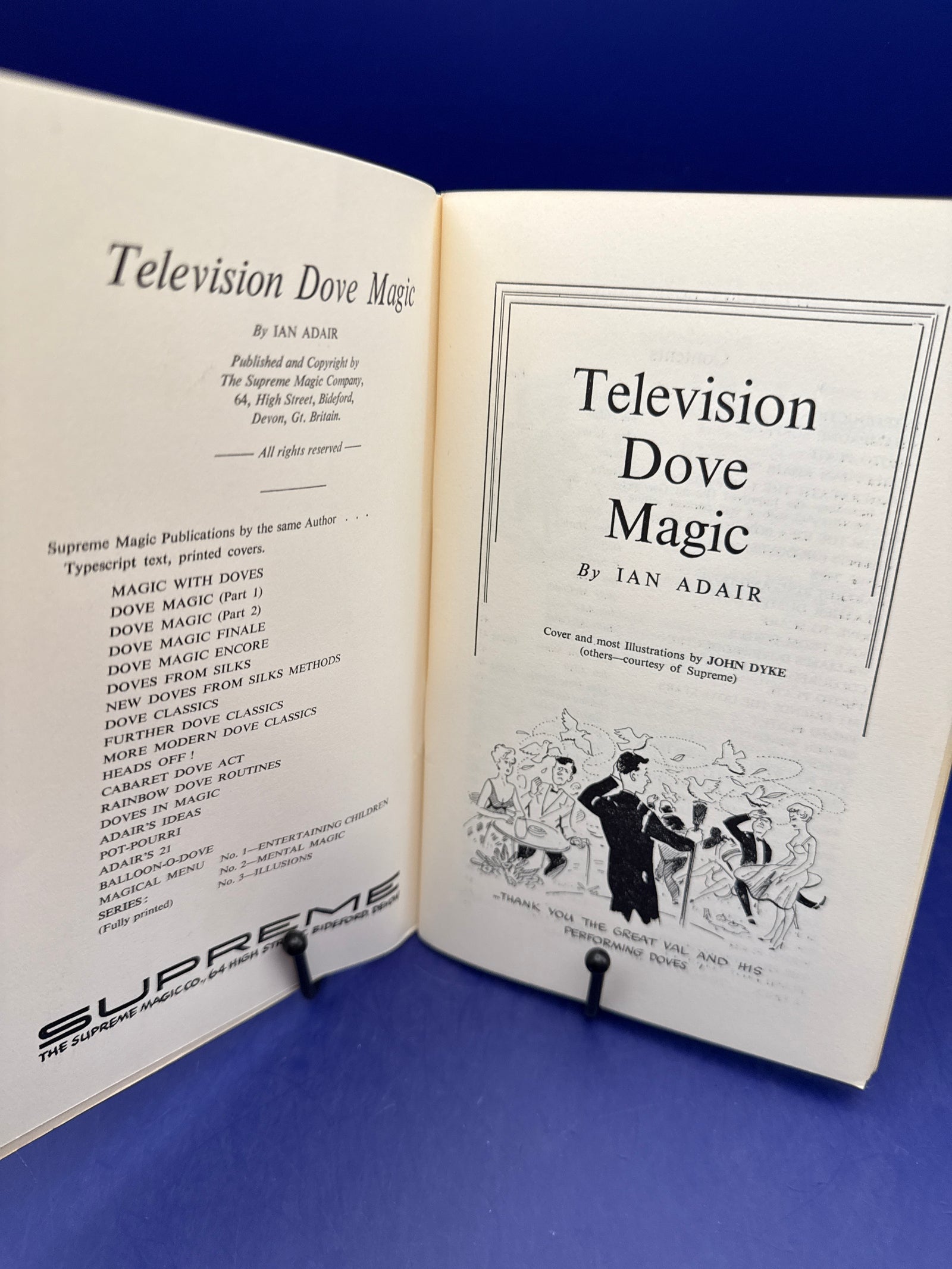 Television Dove Magic by Ian Adair - 1964 - Supreme Magic - ESTATE