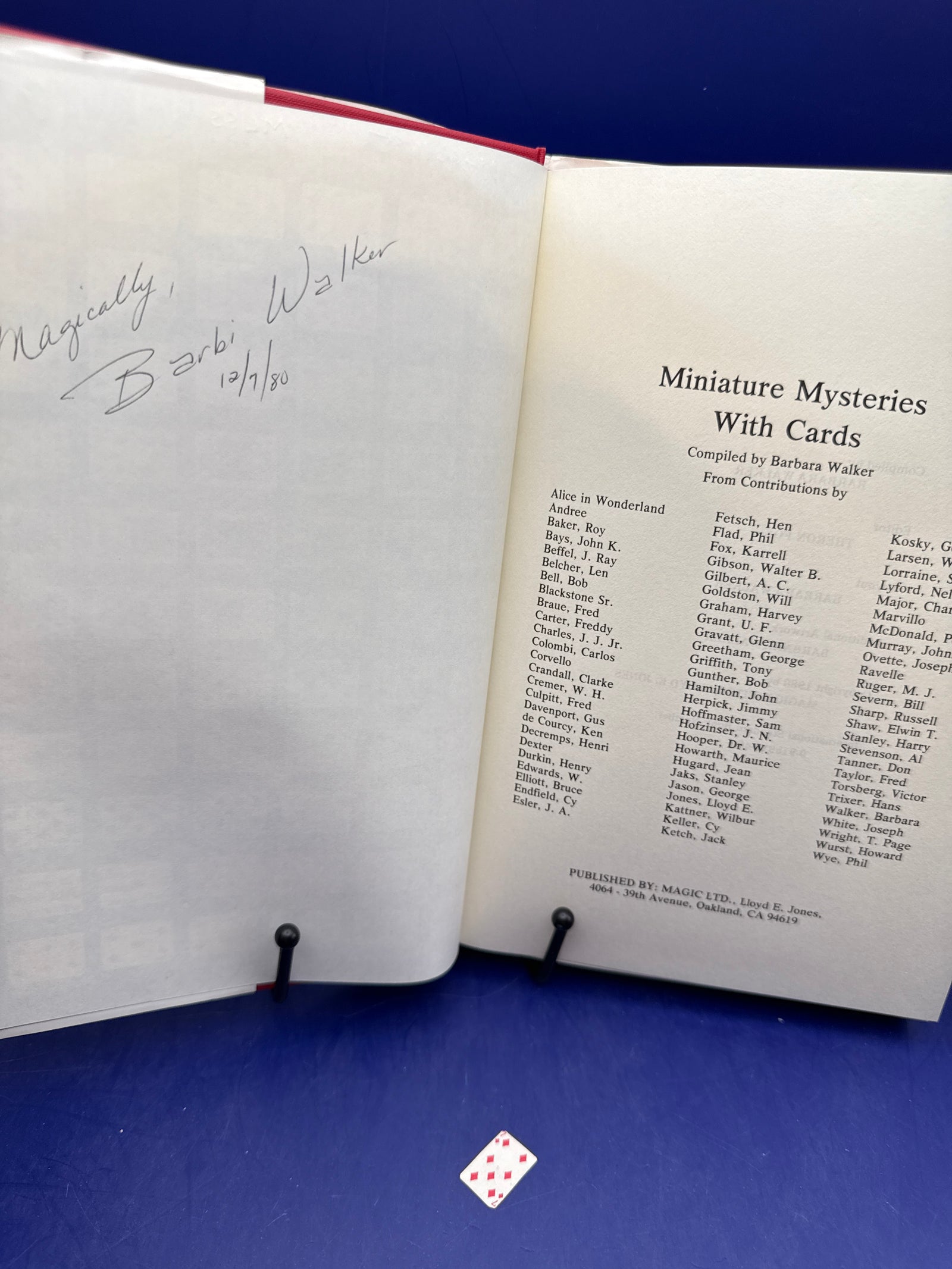 Minature Mysteries with Cards by Barbara Walker SIGNED 1980 1st ed.
