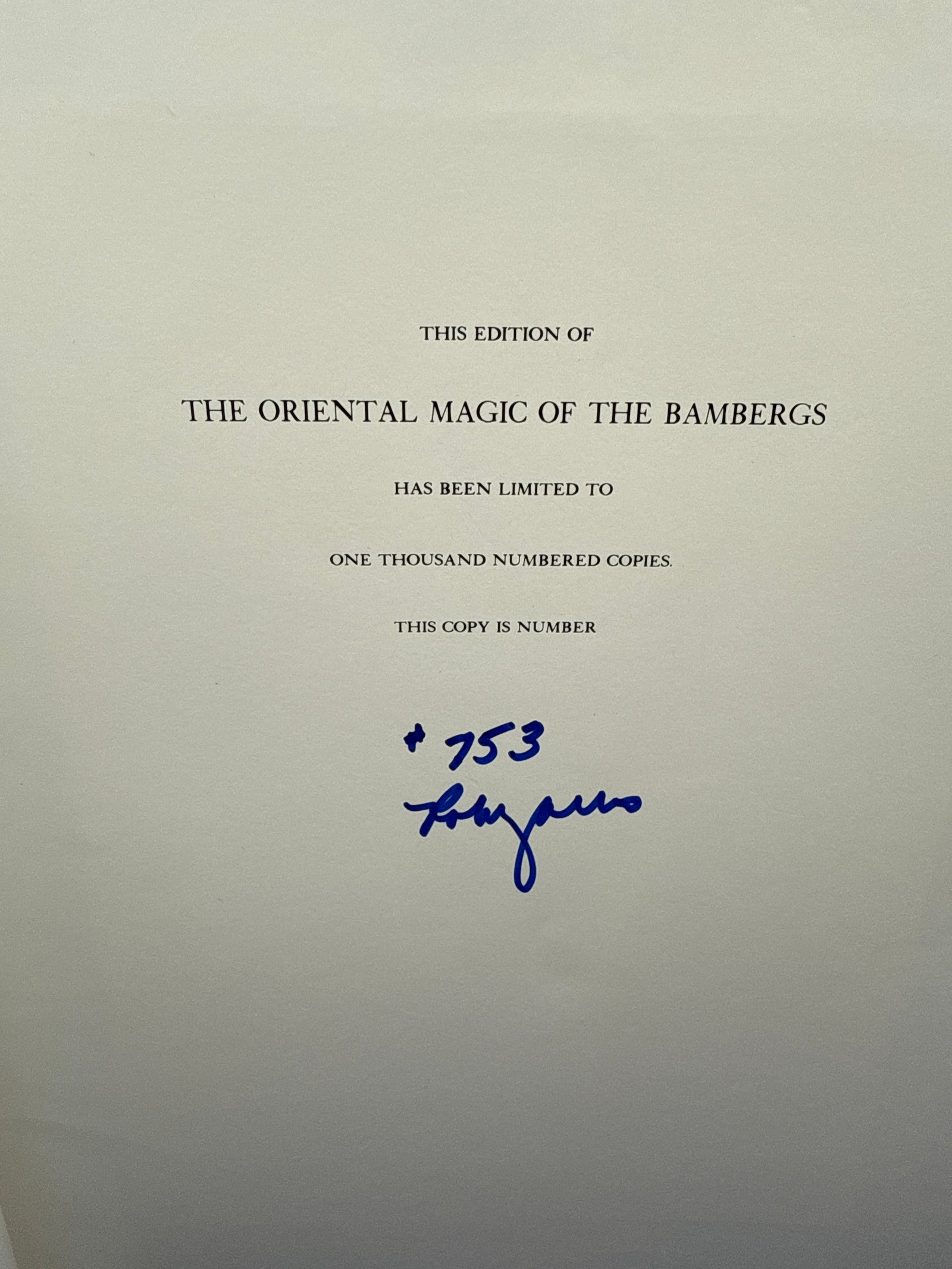 The Oriental Magic of the Bambergs (Vol I) – Dr. Robert J. Albo, Eric C. Lewis, & David Bamberg (1973) | Hand-Numbered #753/1000 SIGNED