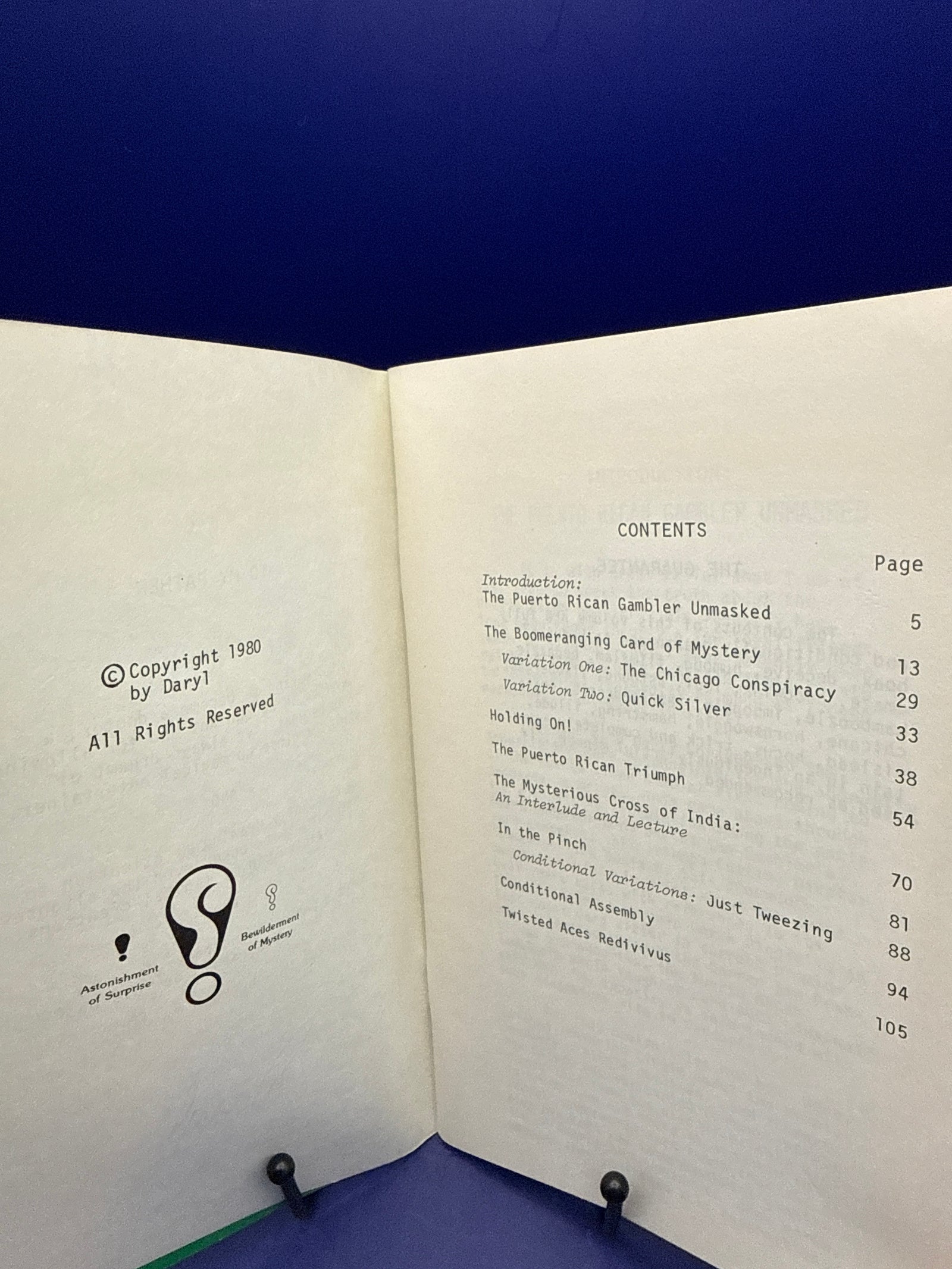 Secrets of a “Puerto Rican Gambler” Magic of Daryl by Stephen Minch 1980 INSCRIBED