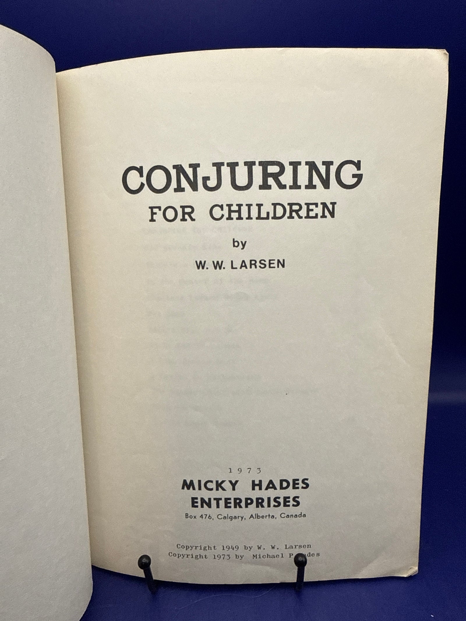 Conjuring for Children by W.W. Larsen 1973