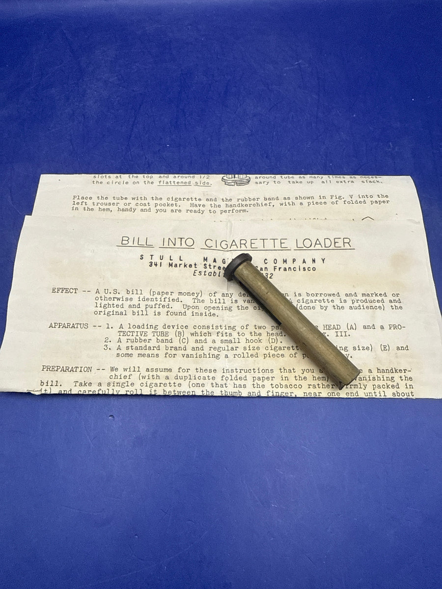 Stull Magic Bill into Cigarette Loader - Precision Brass Magic-RARE-Vintage