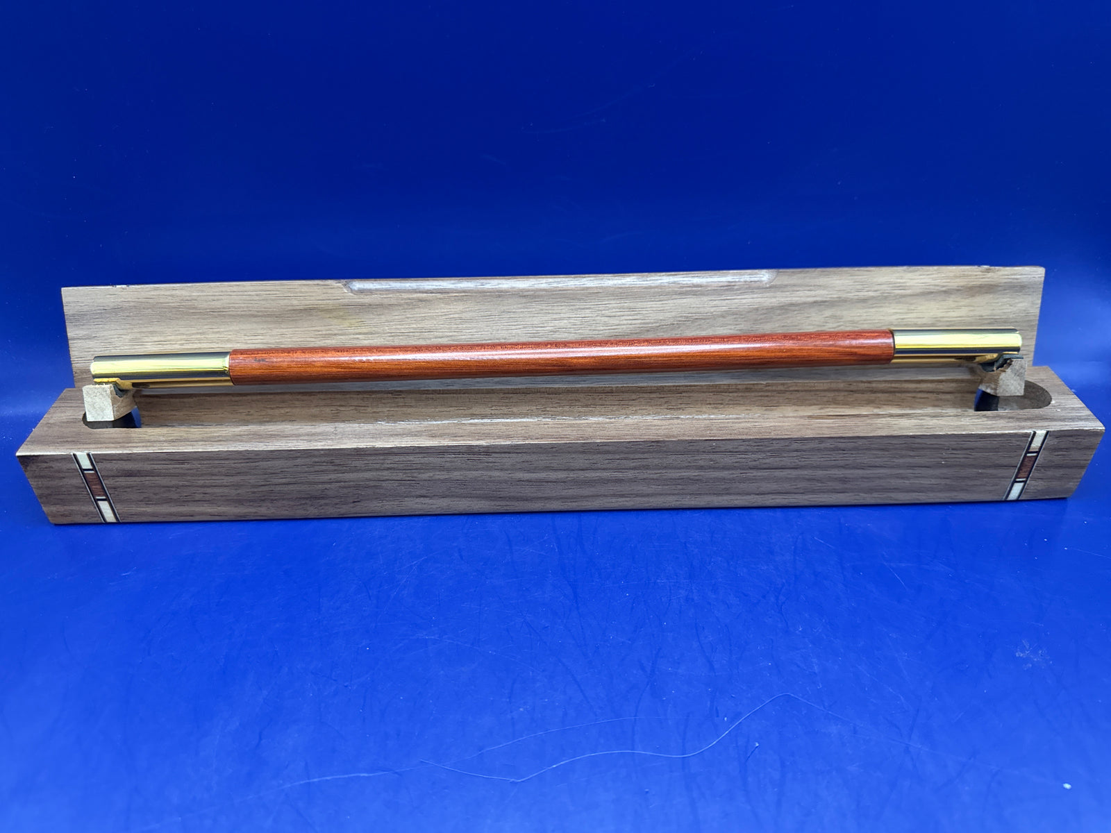Bloodwood Wand with 24k gold plated tips and custom case by Tony Karpinski