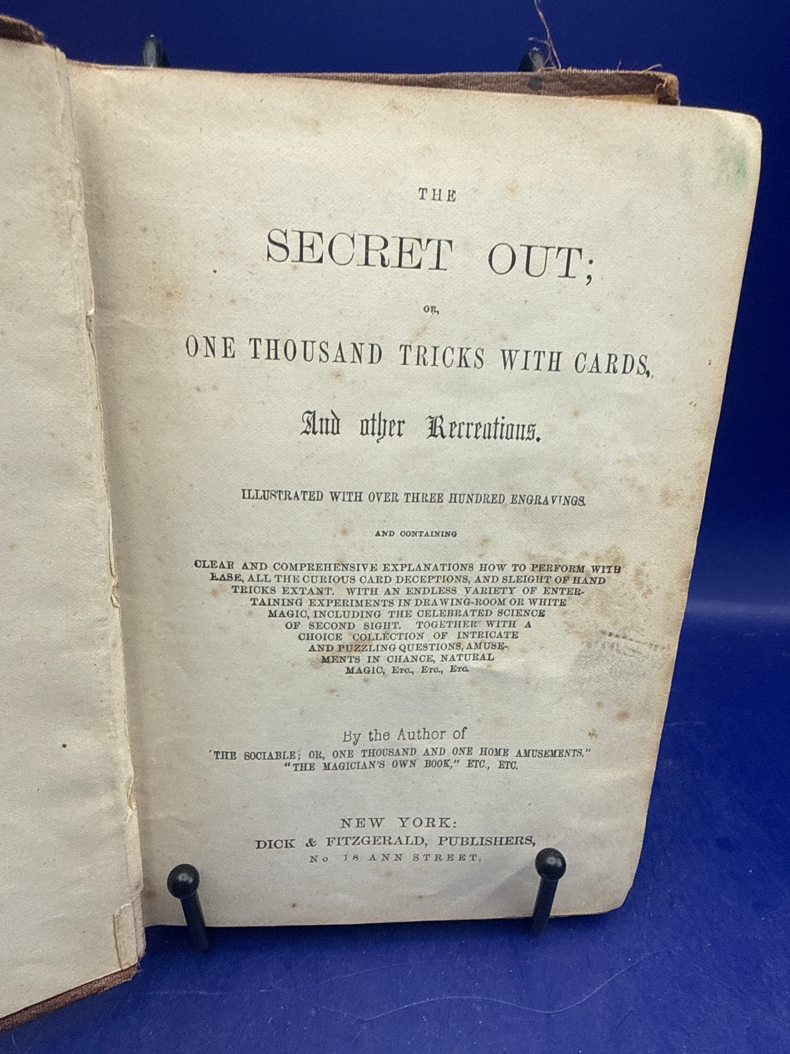 The Secret Out; or 1000 Tricks with Cards 1859 1st ed. by WH Cremer
