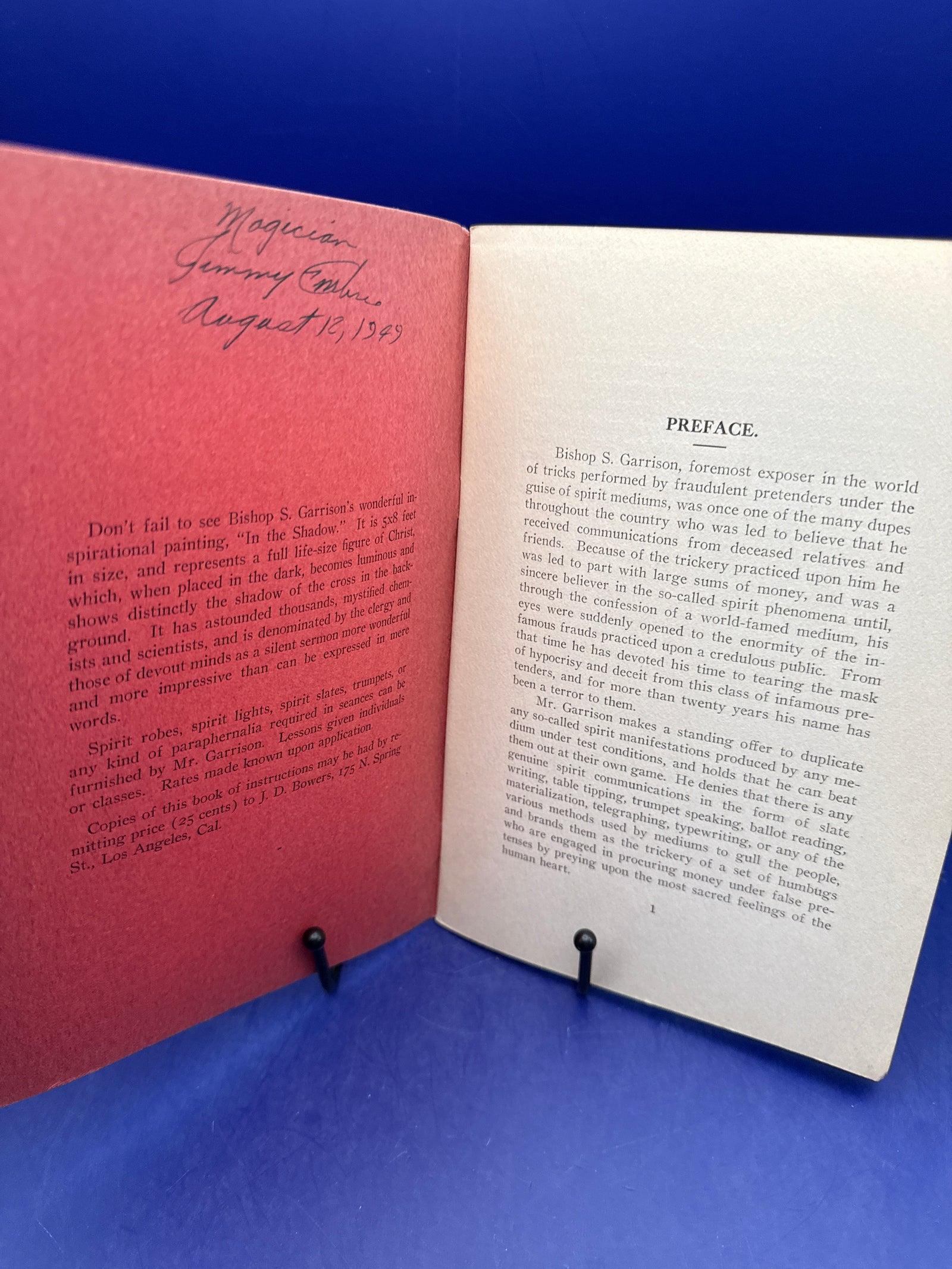 Modern Spiritualism Unveiled by Bishop S Garrison c1890 ESTATE