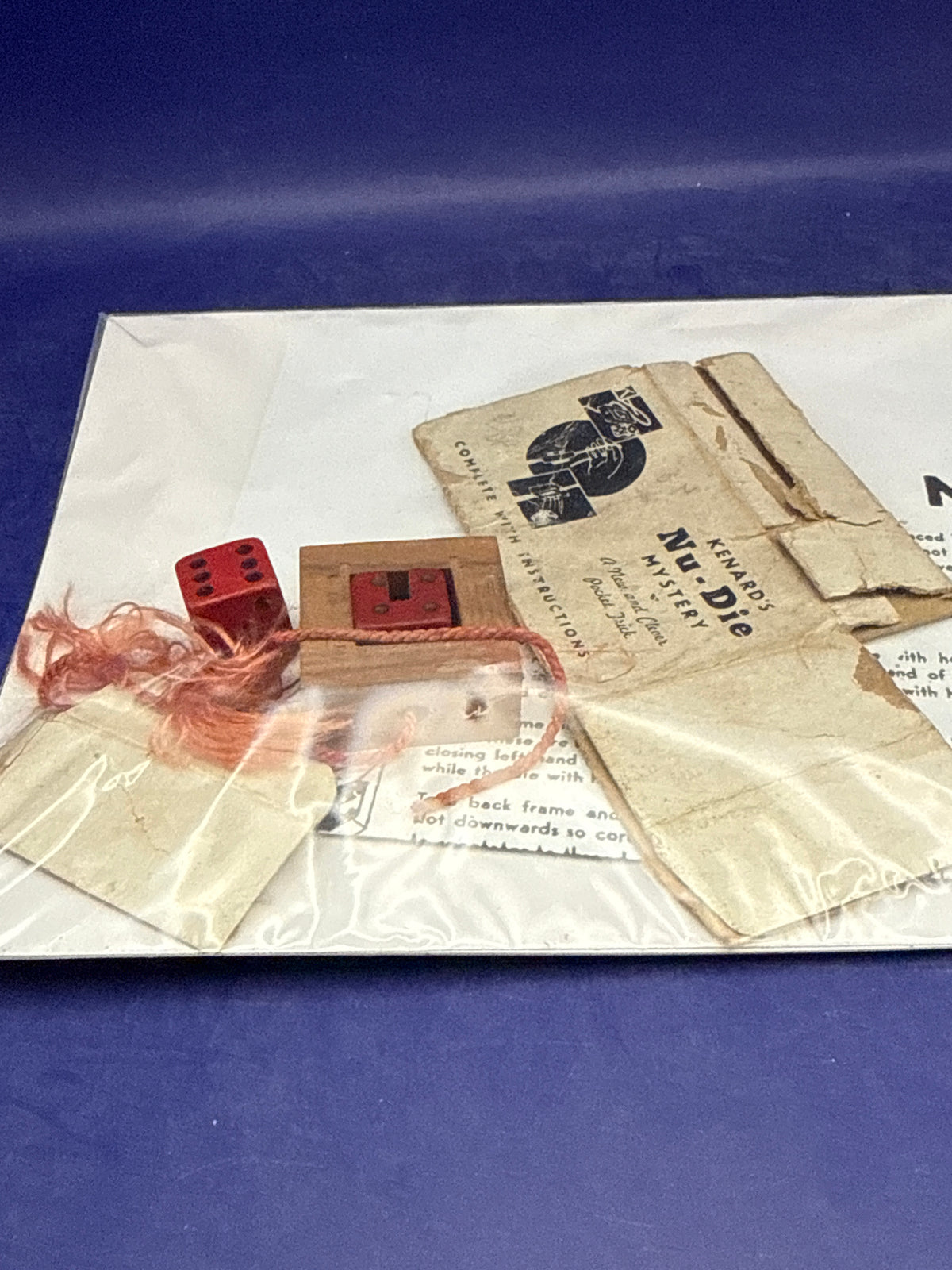 Vintage Kenard's Nu-Die Mystery Magic Trick Original Box Instructions Rare 1950s