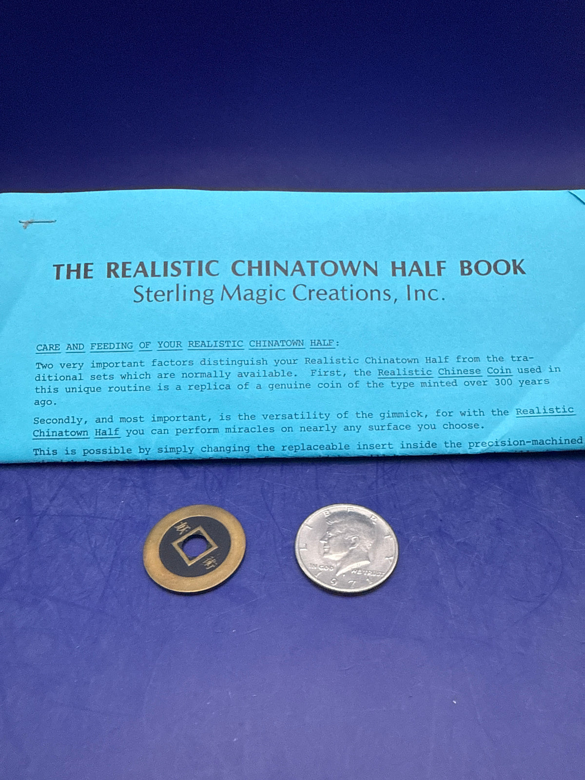 Realistic Chinatown Half book by Sterling Magic with Coins - Vintage - Estate