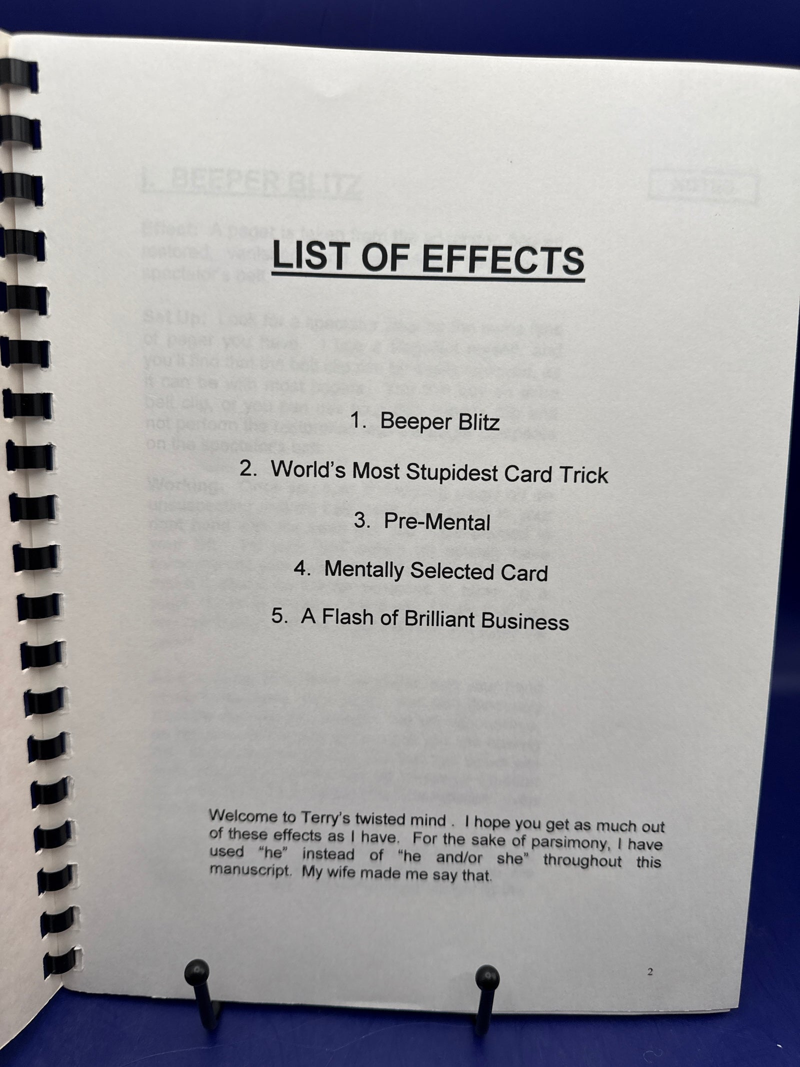 Terry Lunceford Lecture notes 3: Has He Really Lost His Mind