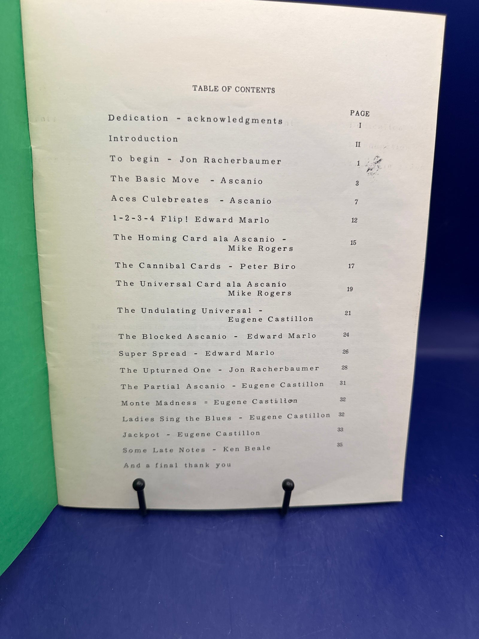 The Ascanio Spread by Jon Racherbaumer 1976 ESTATE