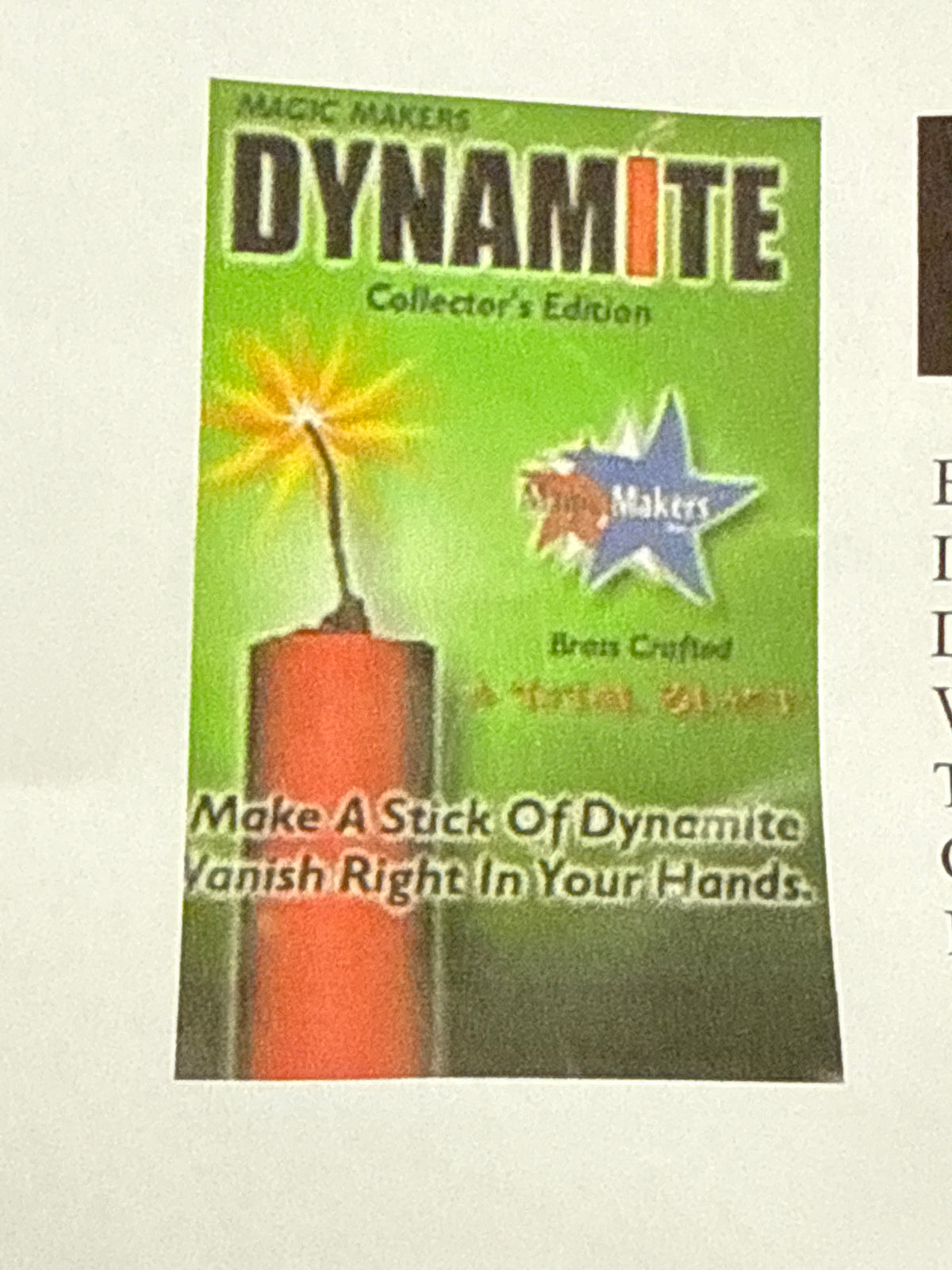 Dynamite Collector’s Edition by Magic Makers – Brass Firecracker Transposition