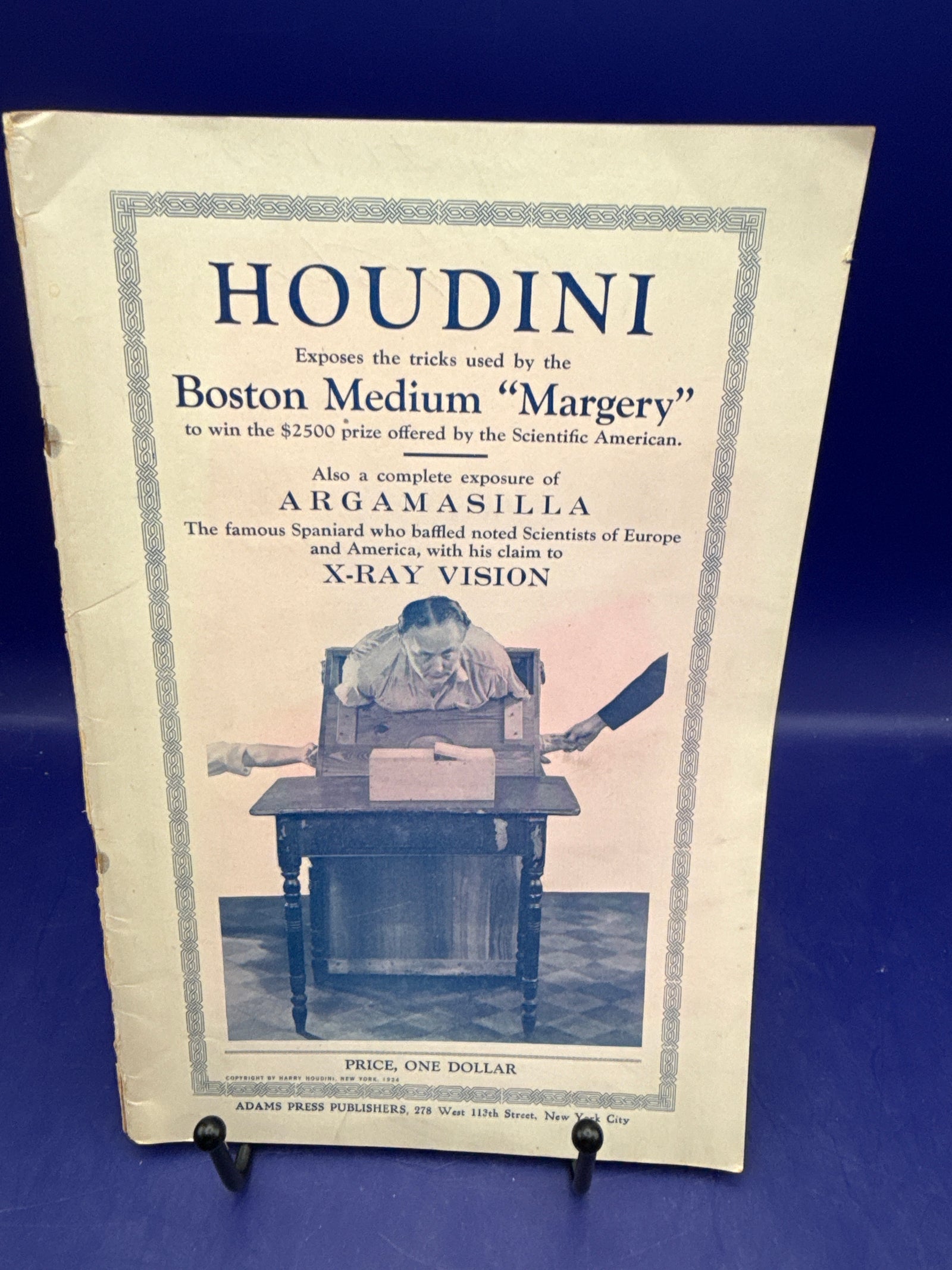 Houdini Exposes the Tricks Used by the Boston Medium "Margery" by Harry Houdini 1924 by Adams Press Publishers ESTATE