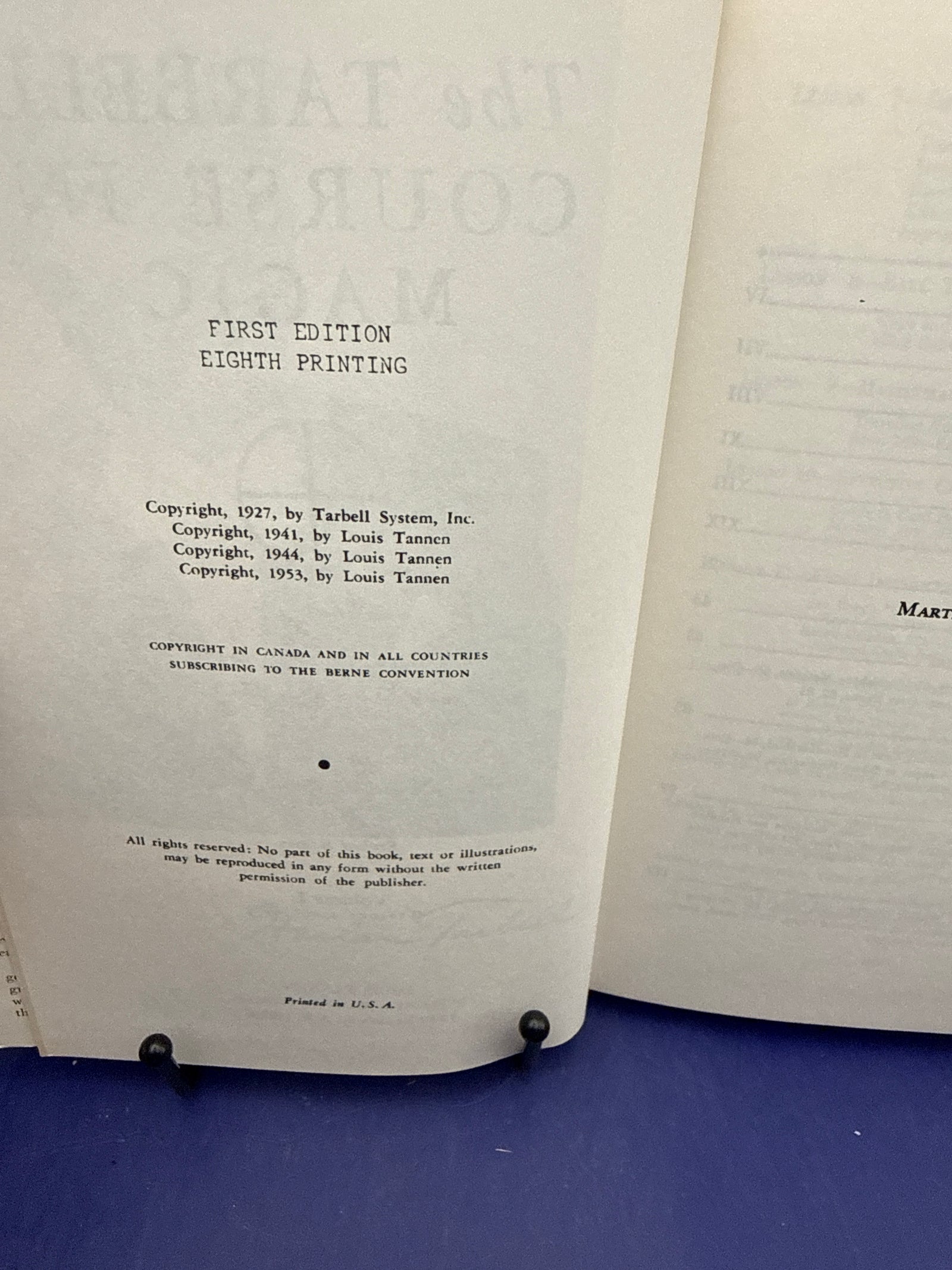 Tarbell Vol 1 by Harlan Tarbell - Tannen's - 1953