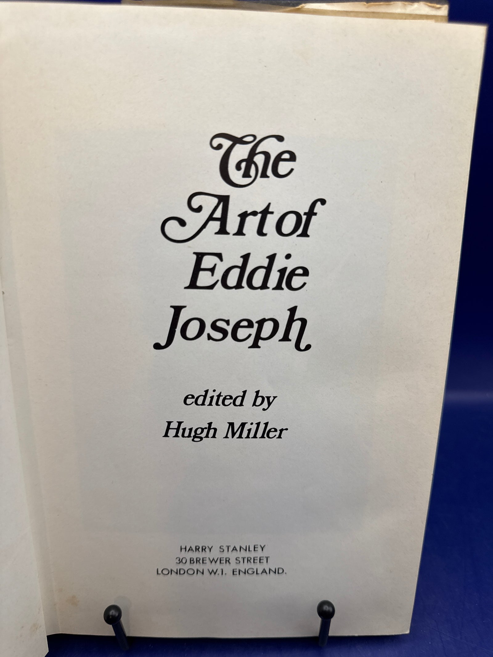 The Art of Eddie Joseph edited by Hugh Miller 1st ed c1968 ESTATE
