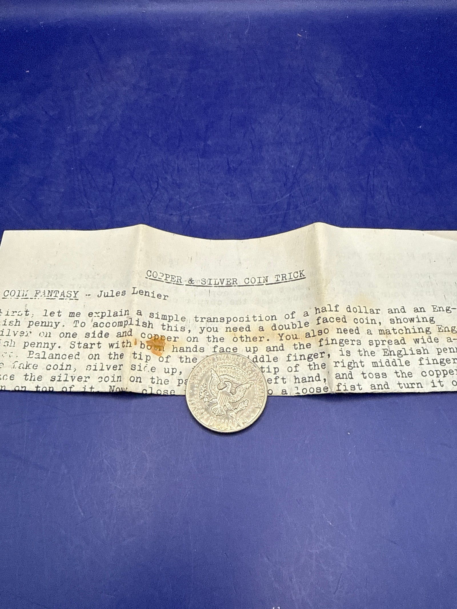 Coin Fantasy by Jules Lenier - Copper & Silver Coin Magic Trick c1970 VNTG