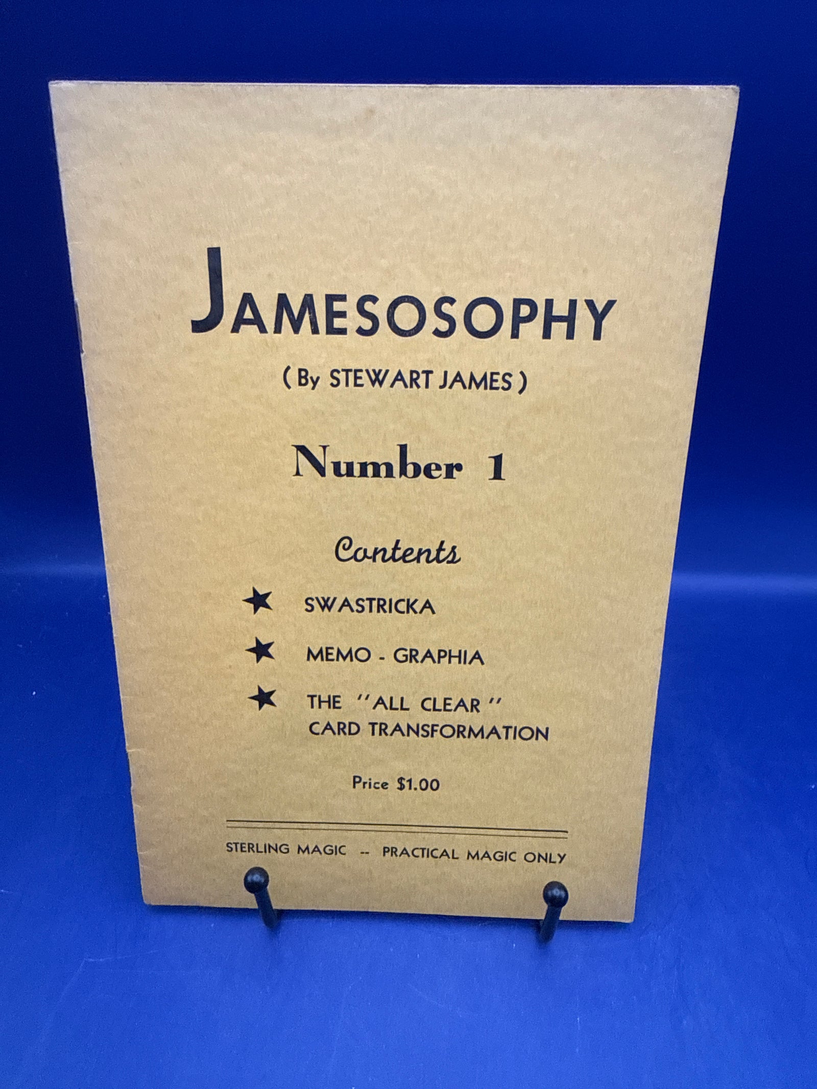 Jamesosophy (Number 1) by Stewart James published by Sterling Magic Co. 1945 ESTATE
