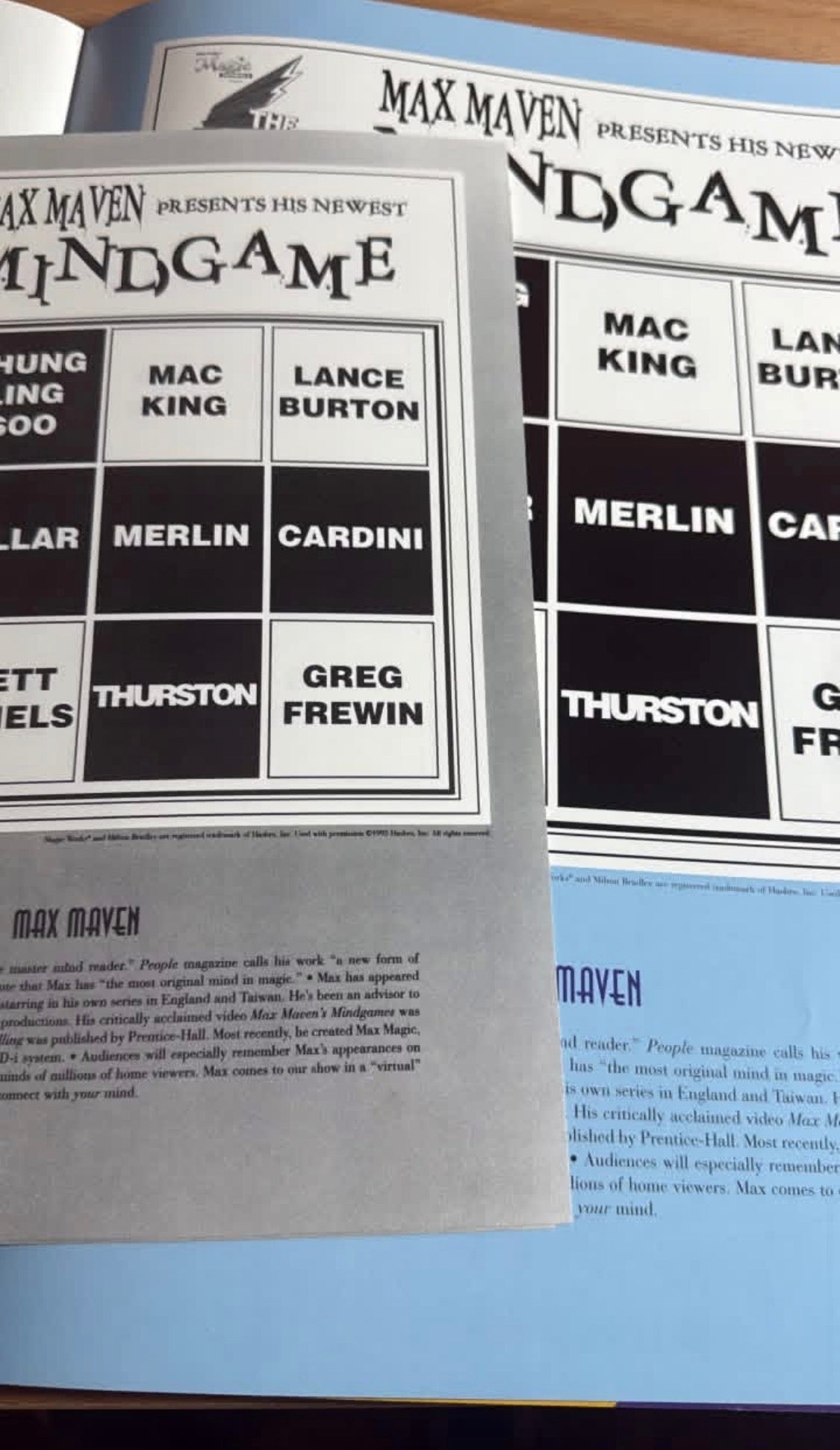1995 World’s Greatest Magic program Inscriptions by Mac King, Melinda, Brett Daniels - Magic Works/Tenyo