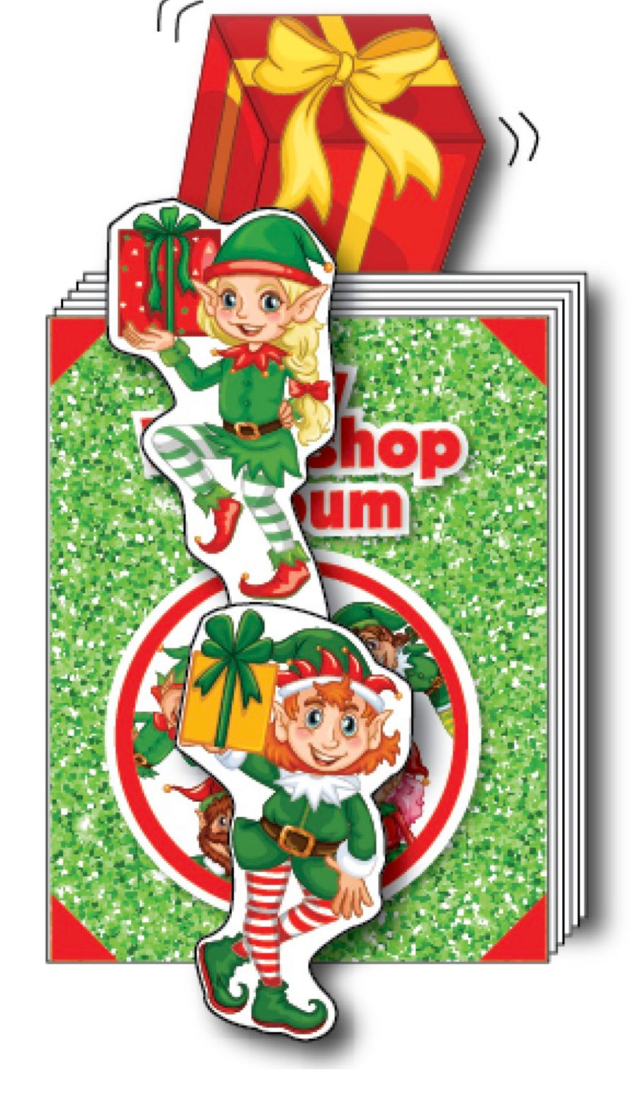 Elf Workshop Album: Fun Christmas Magic Flip (coloring) Book with added kickers