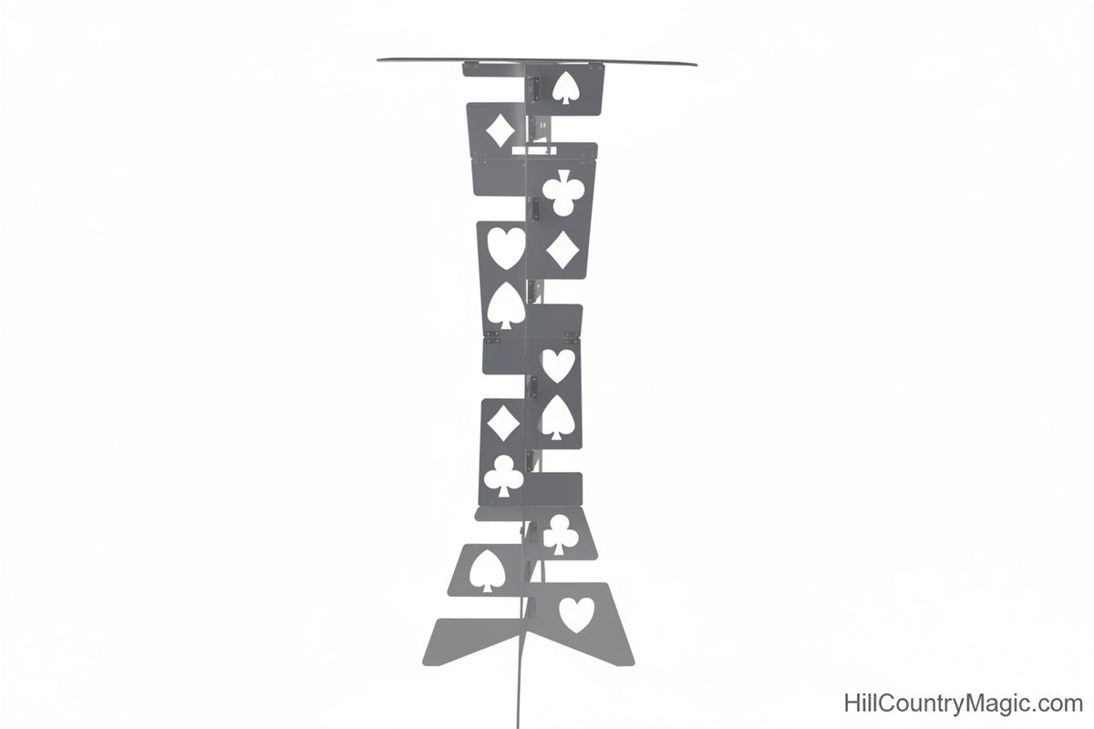 Appearing Instant magicians table - Harbin Style with Playing Card pip design (Black / Silver)