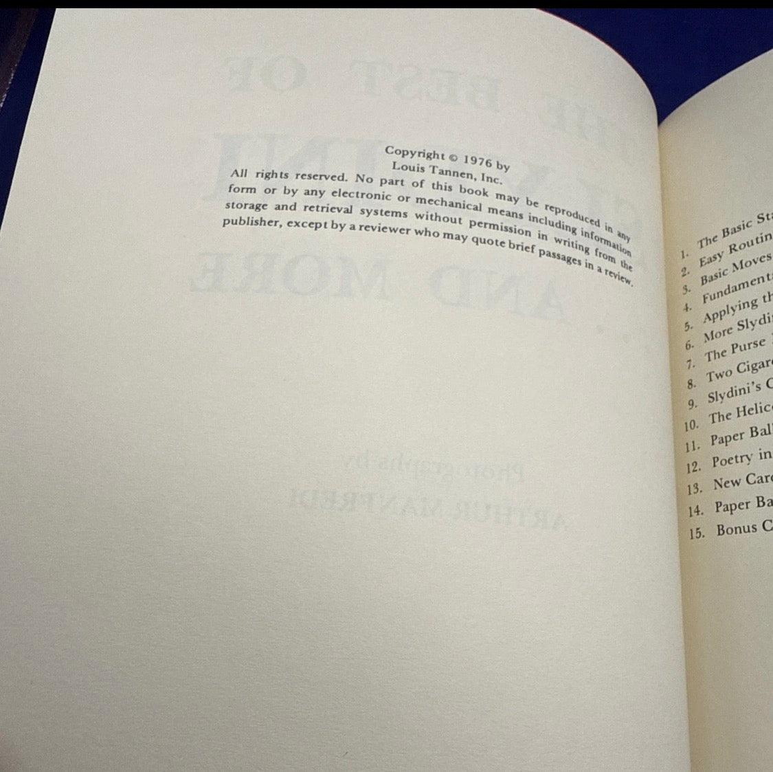 The Best Of Slydini & More By Karl Fulves INSRIBED BY SLYDINI 1st Ed. ESTATE