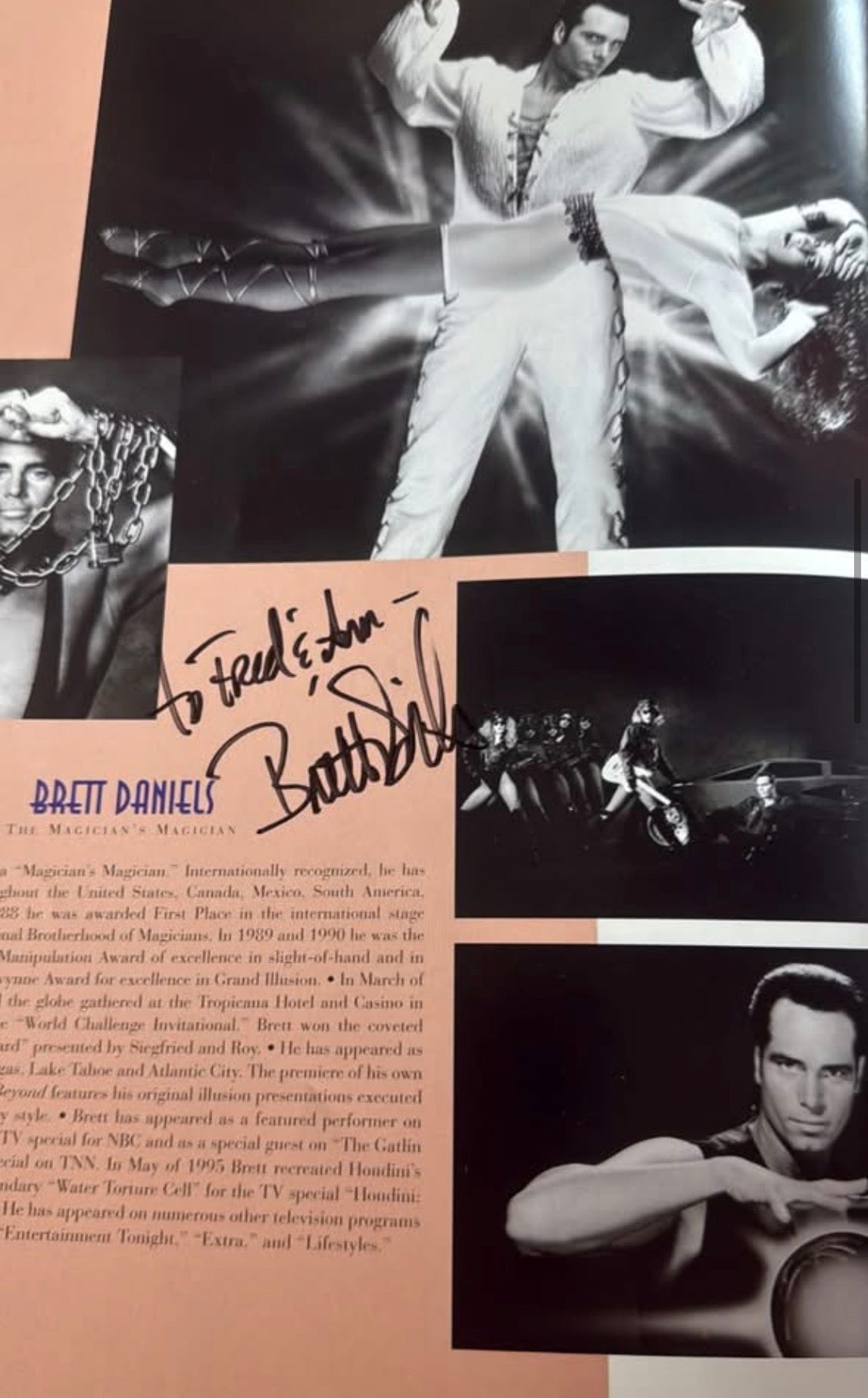 1995 World’s Greatest Magic program Inscriptions by Mac King, Melinda, Brett Daniels - Magic Works/Tenyo