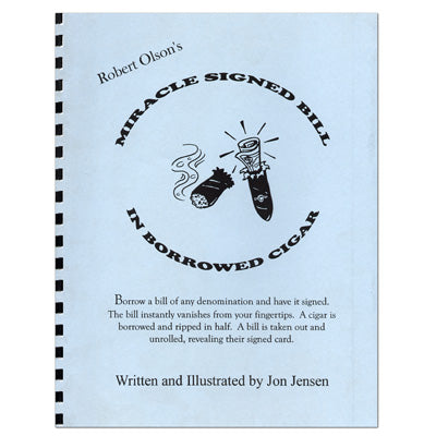 Miracle Signed Bill In A Borrowed Cigar by Robert Olson - Book-SALE