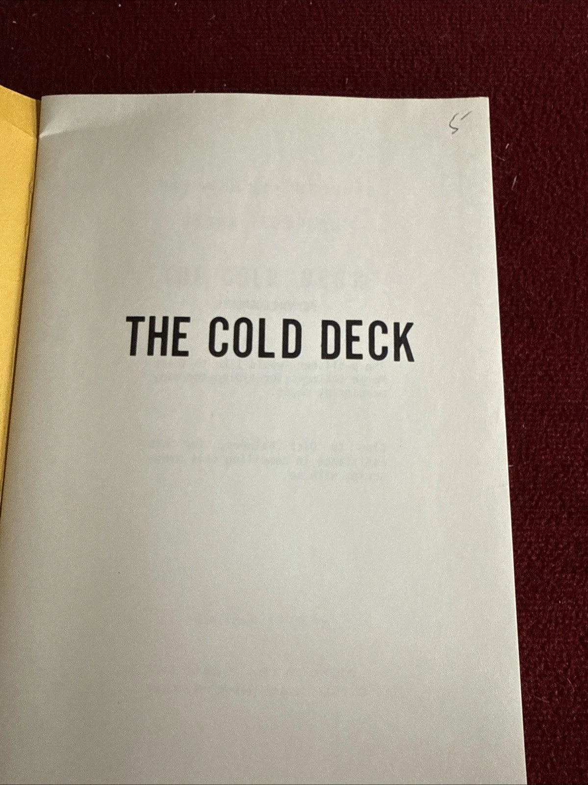 Frank Thompson’s The Cold Deck - 1st Ed 1976 From the library of the Amazing Kreskin ESTATE