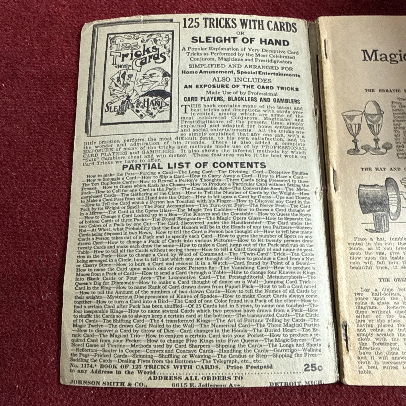 250 Parlor Tricks or "Magic Made Easy" Johnson Smith & Co. - C1930’s ESTATE