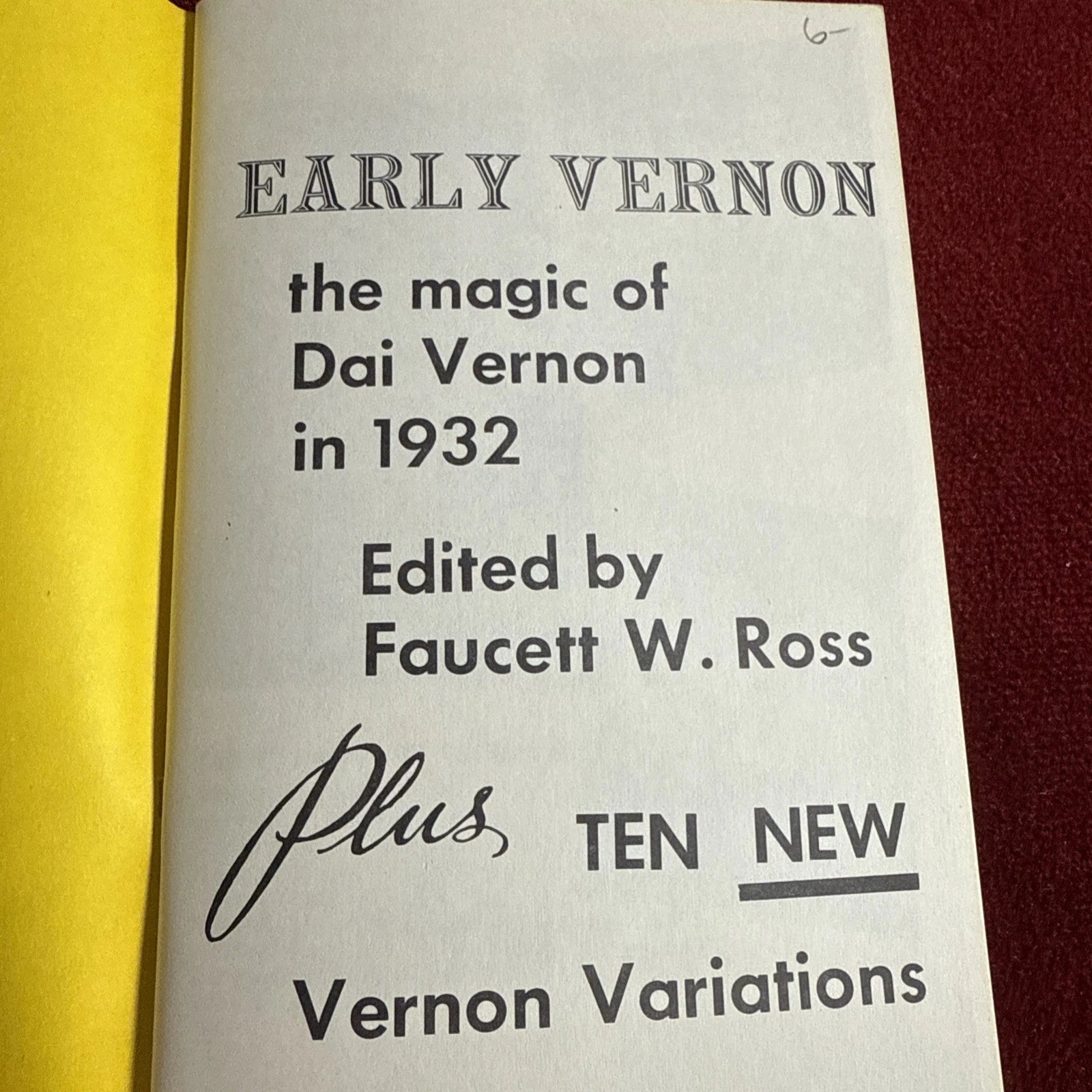 Early Vernon Magic Trick Booklet by Faucett Ross 4th edition ESTATE