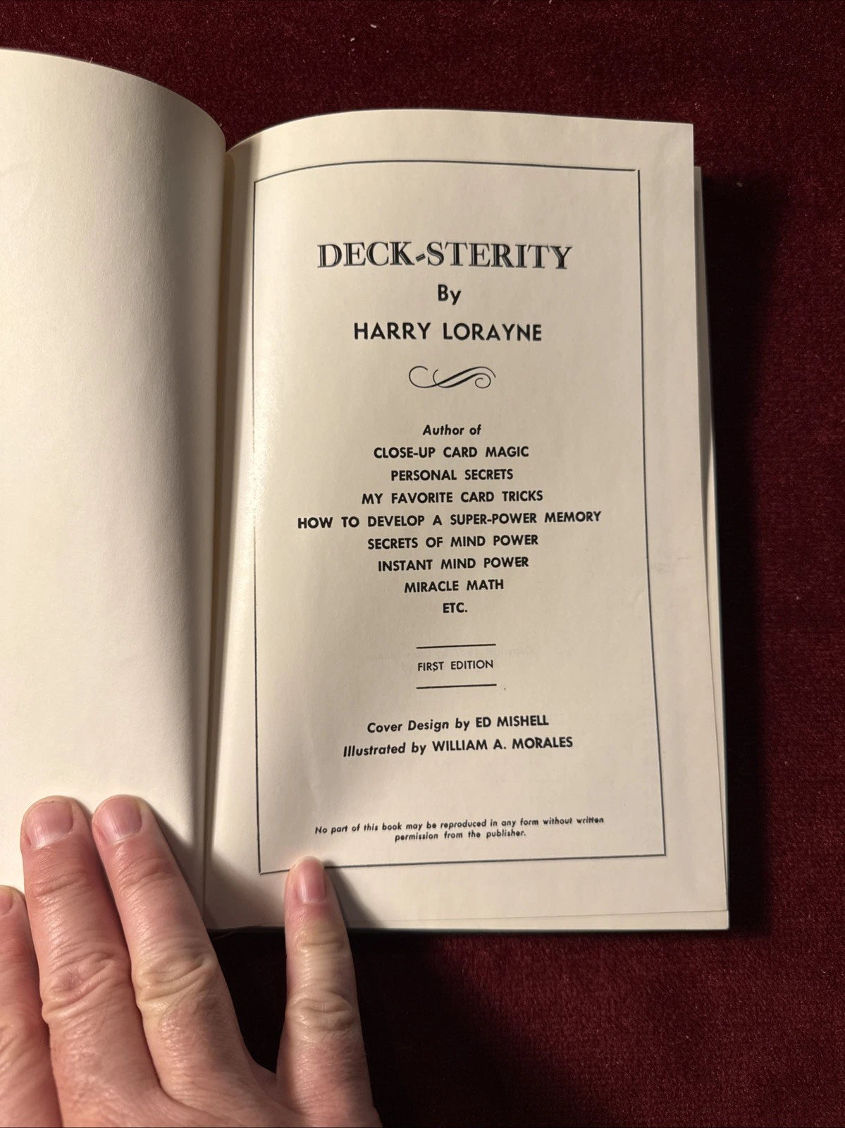 Deck-sterity- Harry Lorayne - 1st Ed - Tannen Magic 1967 ESTATE