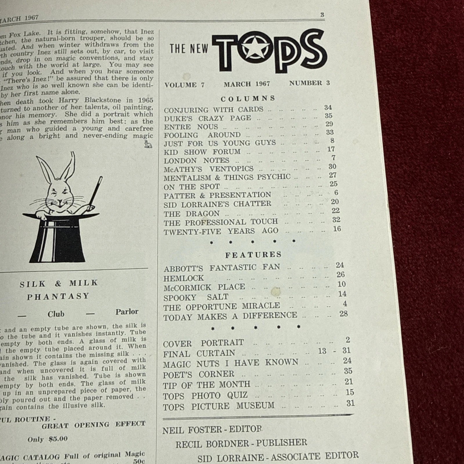 TOPS Magic Magazine VNTG Abbott’s February 1966 Vol 7 #3 Inez Blackstone Kitchen