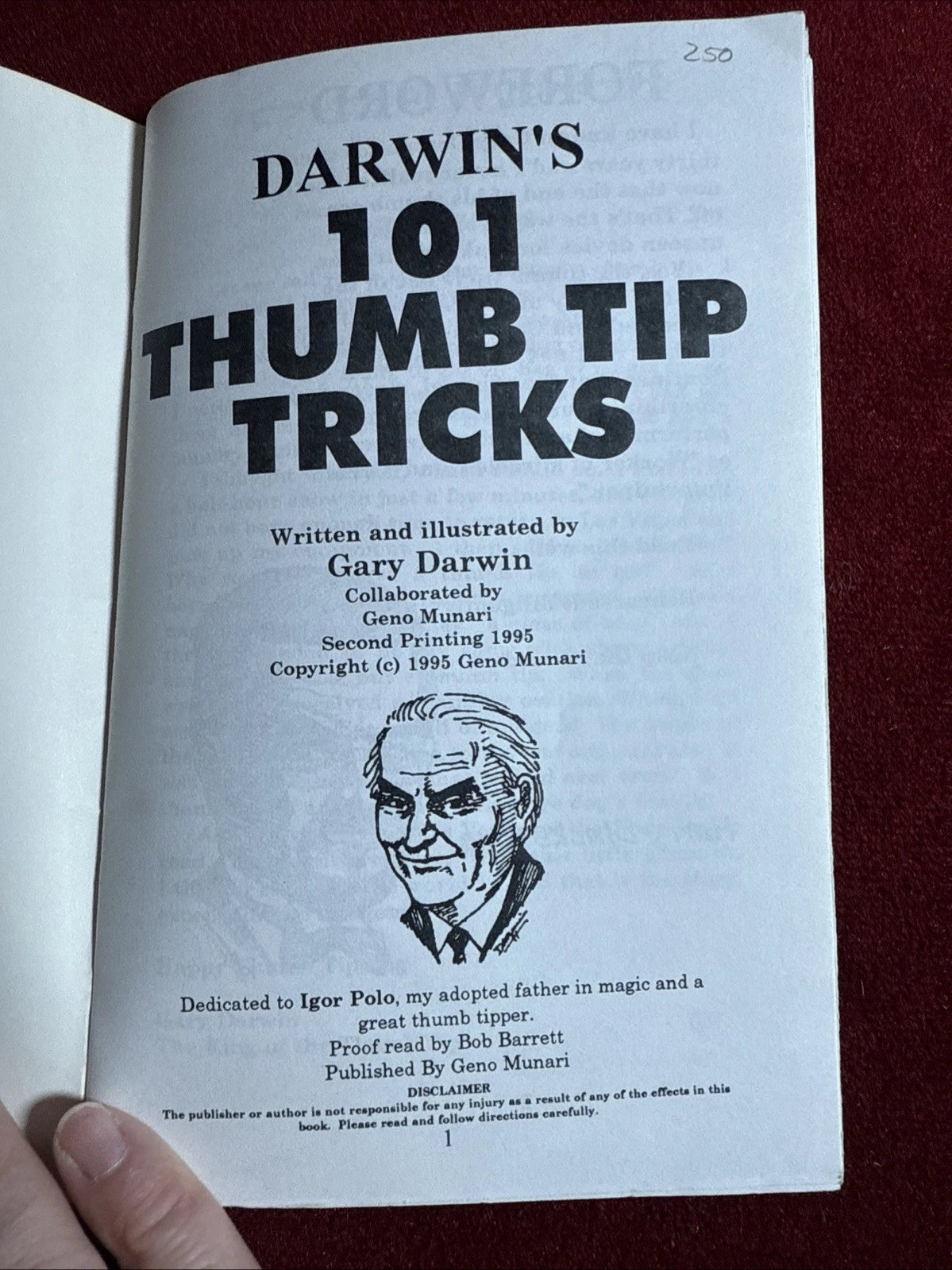 Darwin’s 101 Thumb Tip Tricks VNTG 2nd Printing 1995 ESTATE