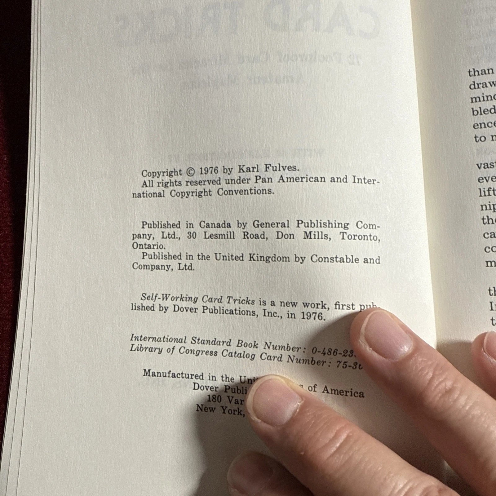 Self-Working Card Tricks: 72 Foolproof Card Miracles for the Amateur Karl Fulves ESTATE