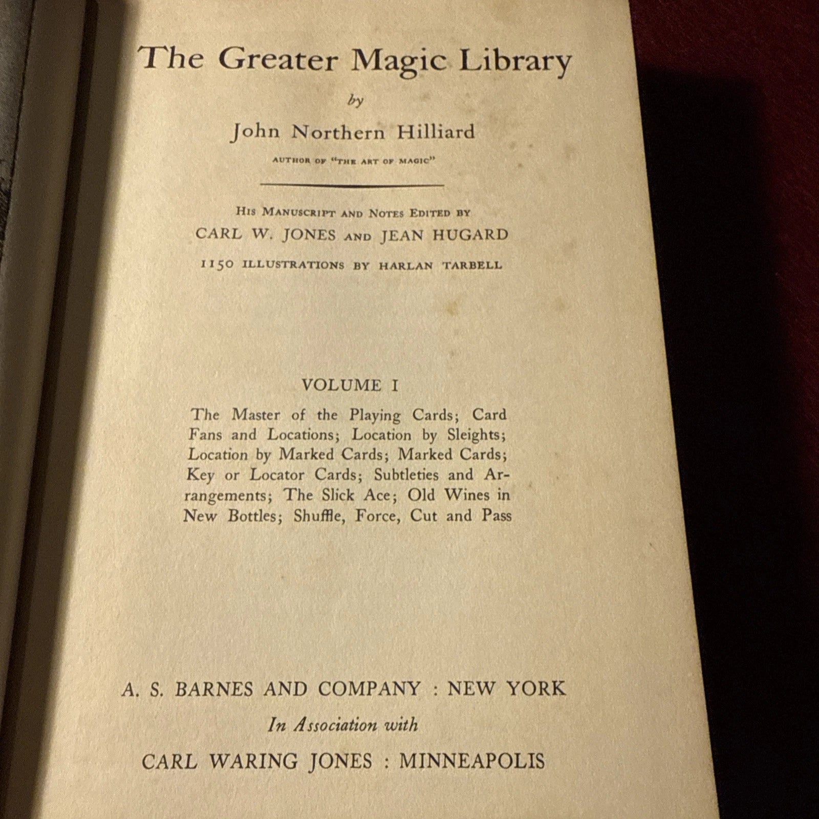 The Greater Magic Library Vol 1 by John Hilliard - 1956 1st Printing ESTATE