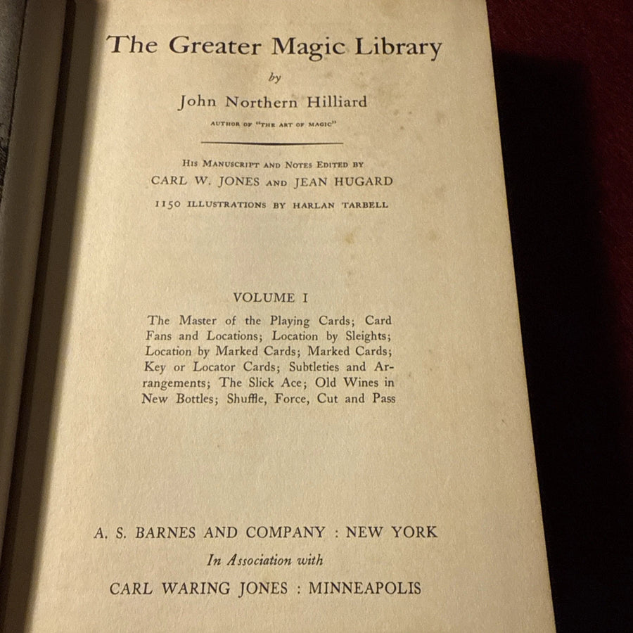 The Greater Magic Library Vol 1 by John Hilliard - 1956 1st Printing ESTATE