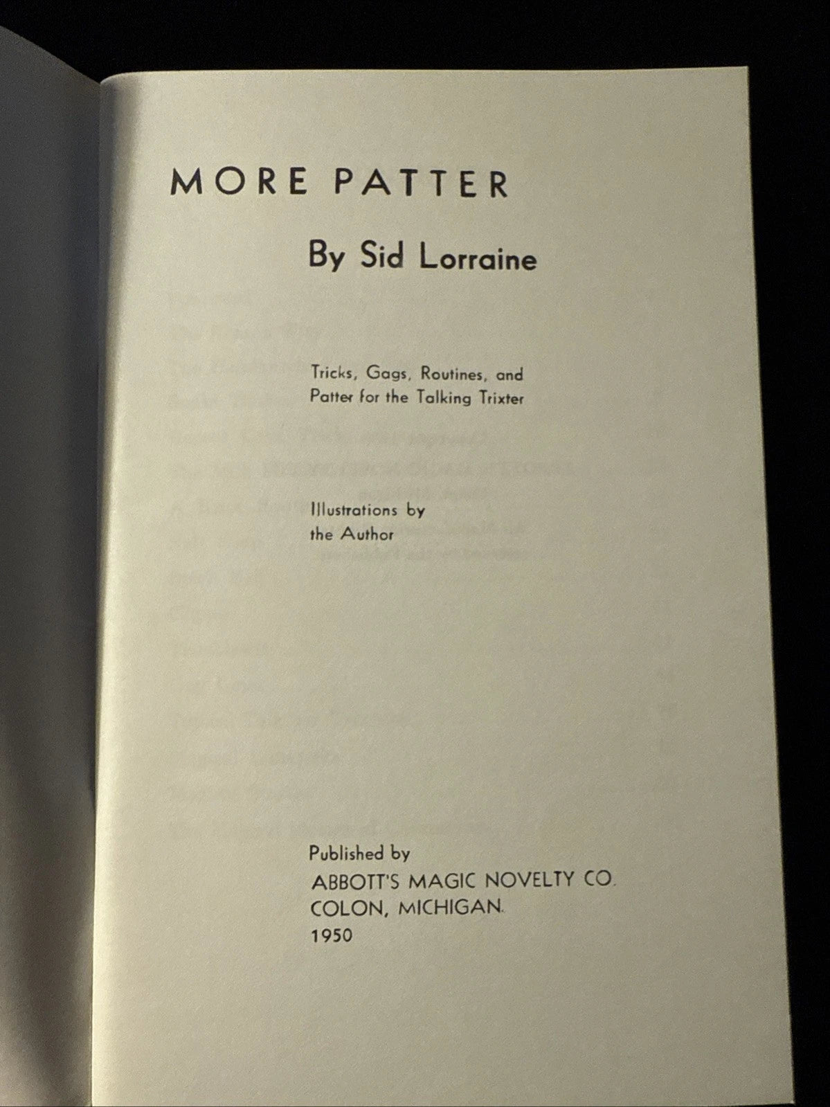 More Patter by Sid Lorraine 1950 1st Edition