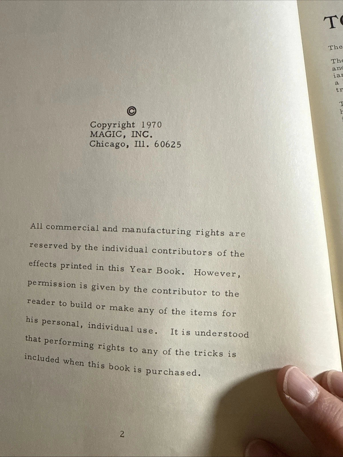 Ireland’s Year Book 1969/70 Magic Annual Newsletter Close-up Stage Scripting