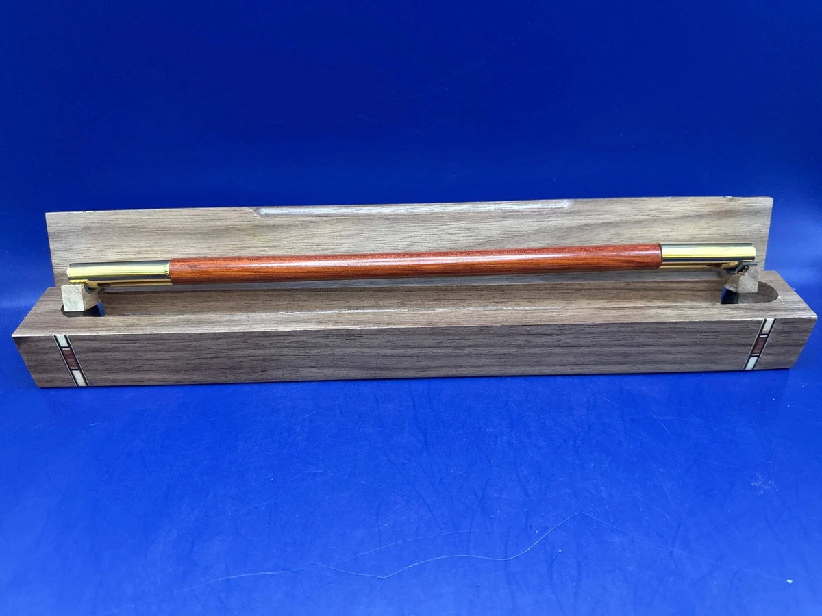 Bloodwood Wand with 24k gold plated tips and custom case by Tony Karpinski