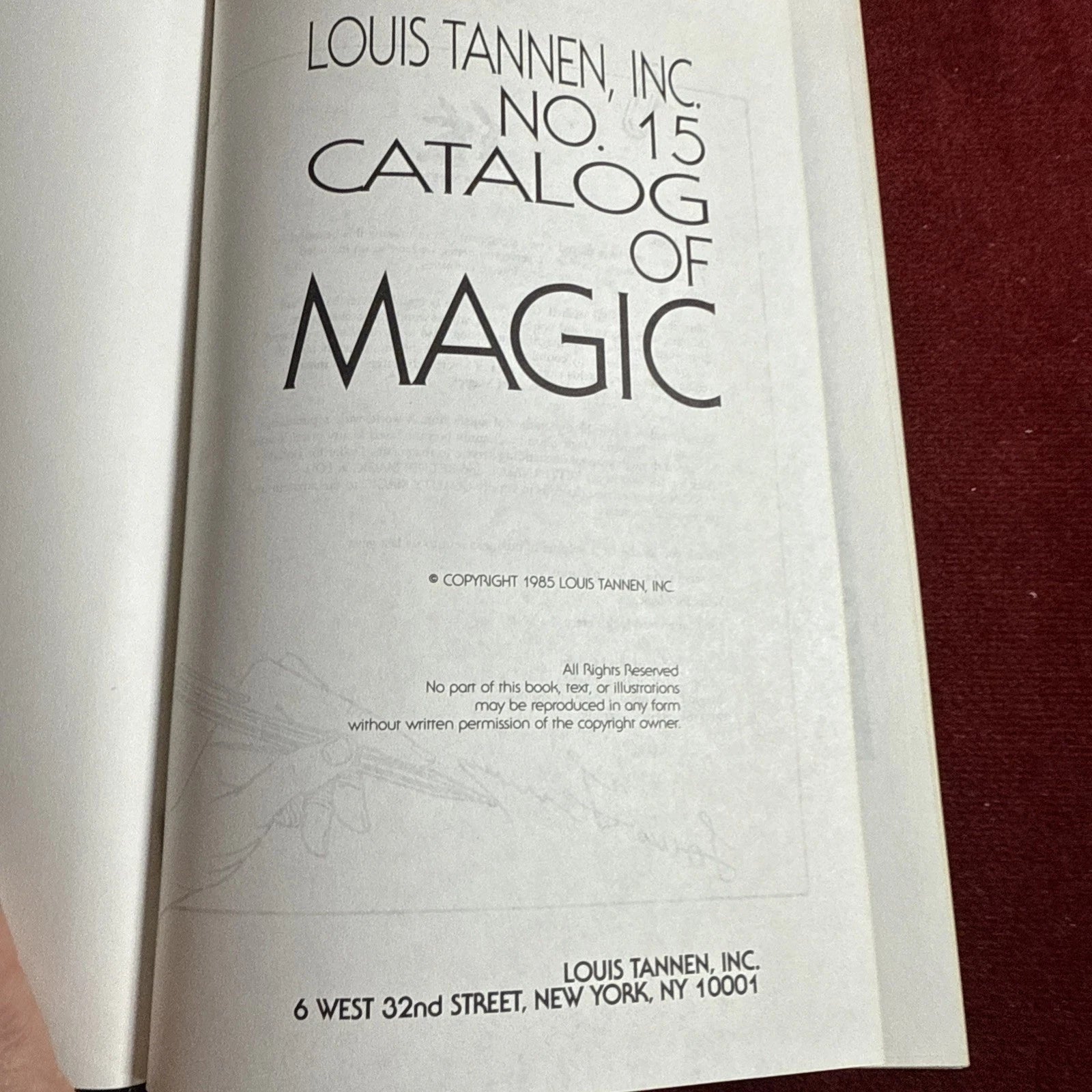 Louis Tannens Catalog Of Magic #15 - 1985 - Magic Reference - Harry Blackstone Jr.