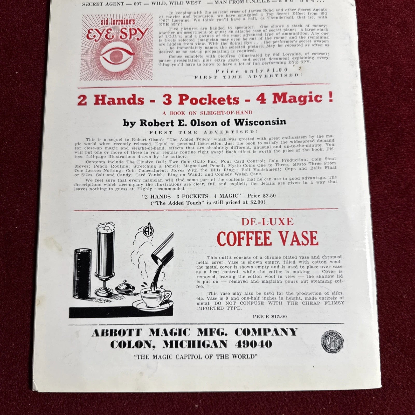 TOPS Magic Magazine VNTG Abbott’s February 1966 Vol 6 #5 Ralph Pierce