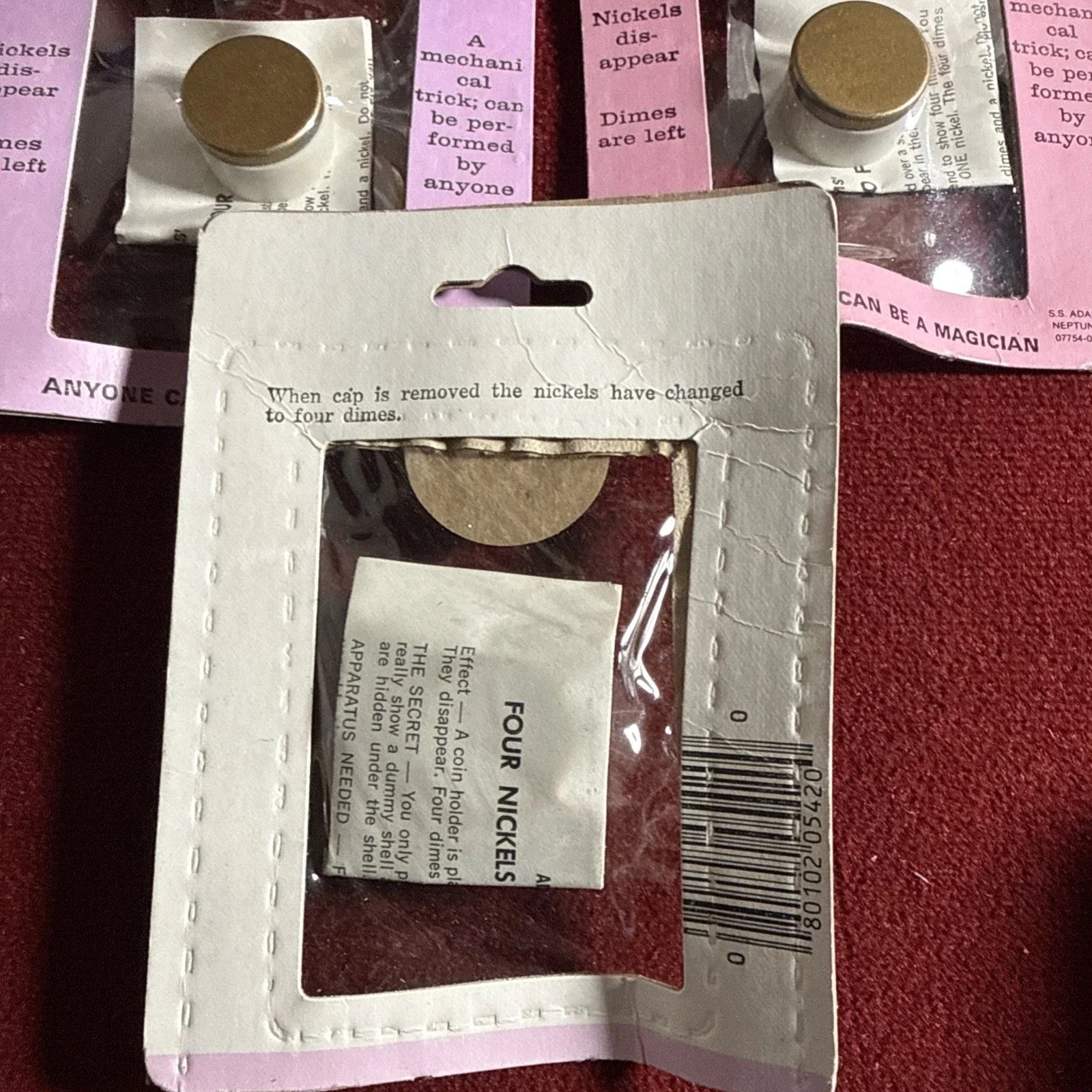 Adams A5420 Four Nickels To Four Dimes VNTG NOS Classic Magic Coin Trick