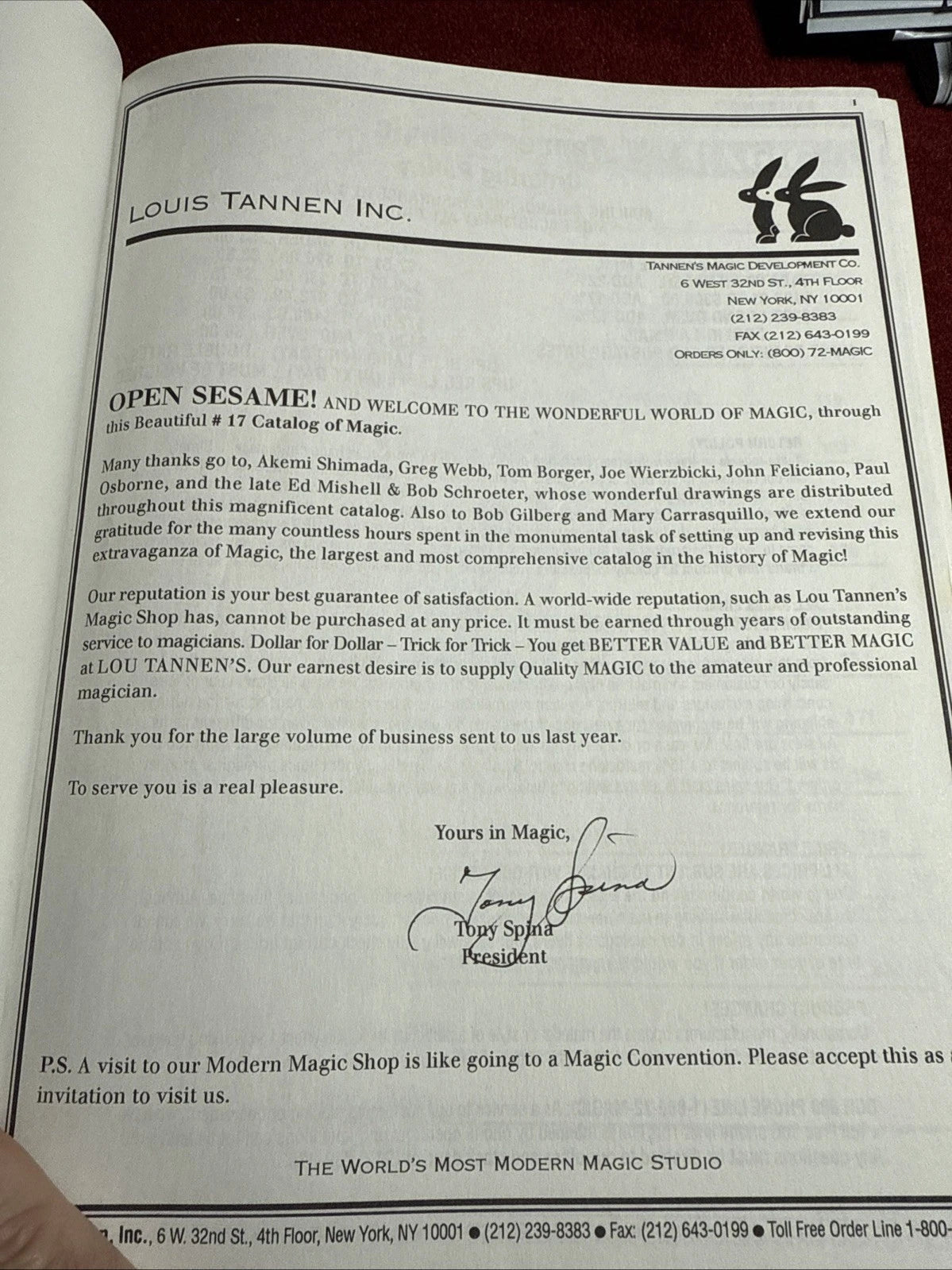 TANNEN'S CATALOG OF MAGIC NO. 17 1993