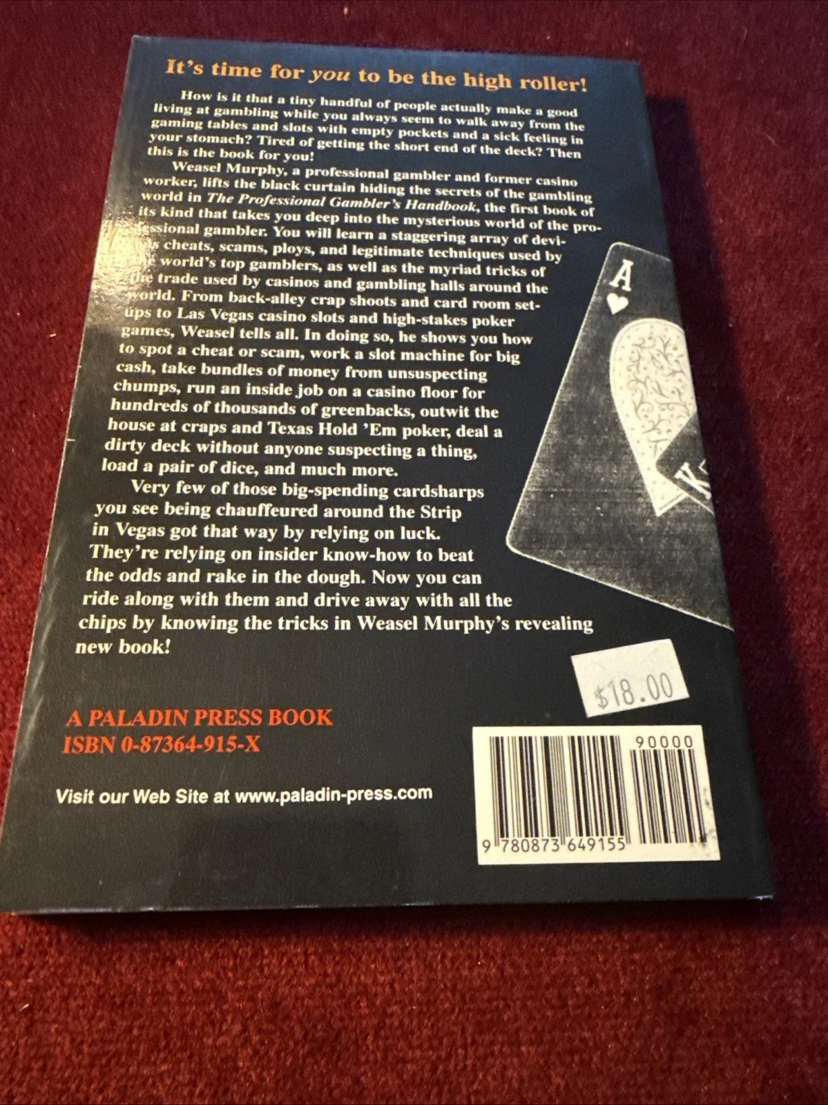 Professional Gambler's Handbook : Beating the System by Hook and by Crook