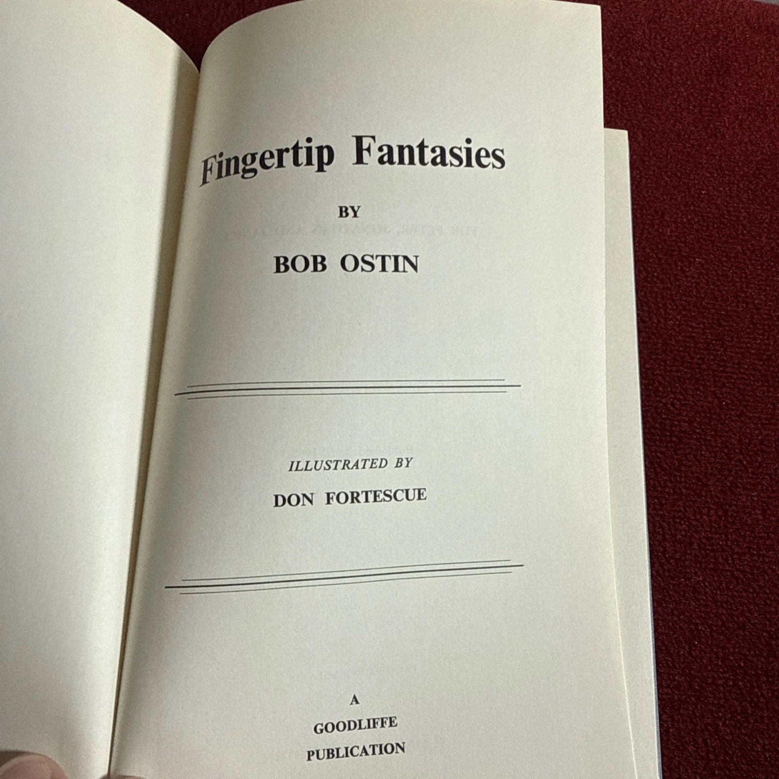 Fingertip Fantasies by Bob Ostin HB 1968 ESTATE